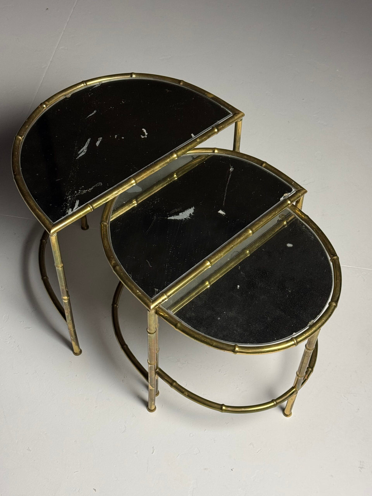 Set of Three Faux Bamboo Nesting Tables, 1960s to 1970s, photo 8