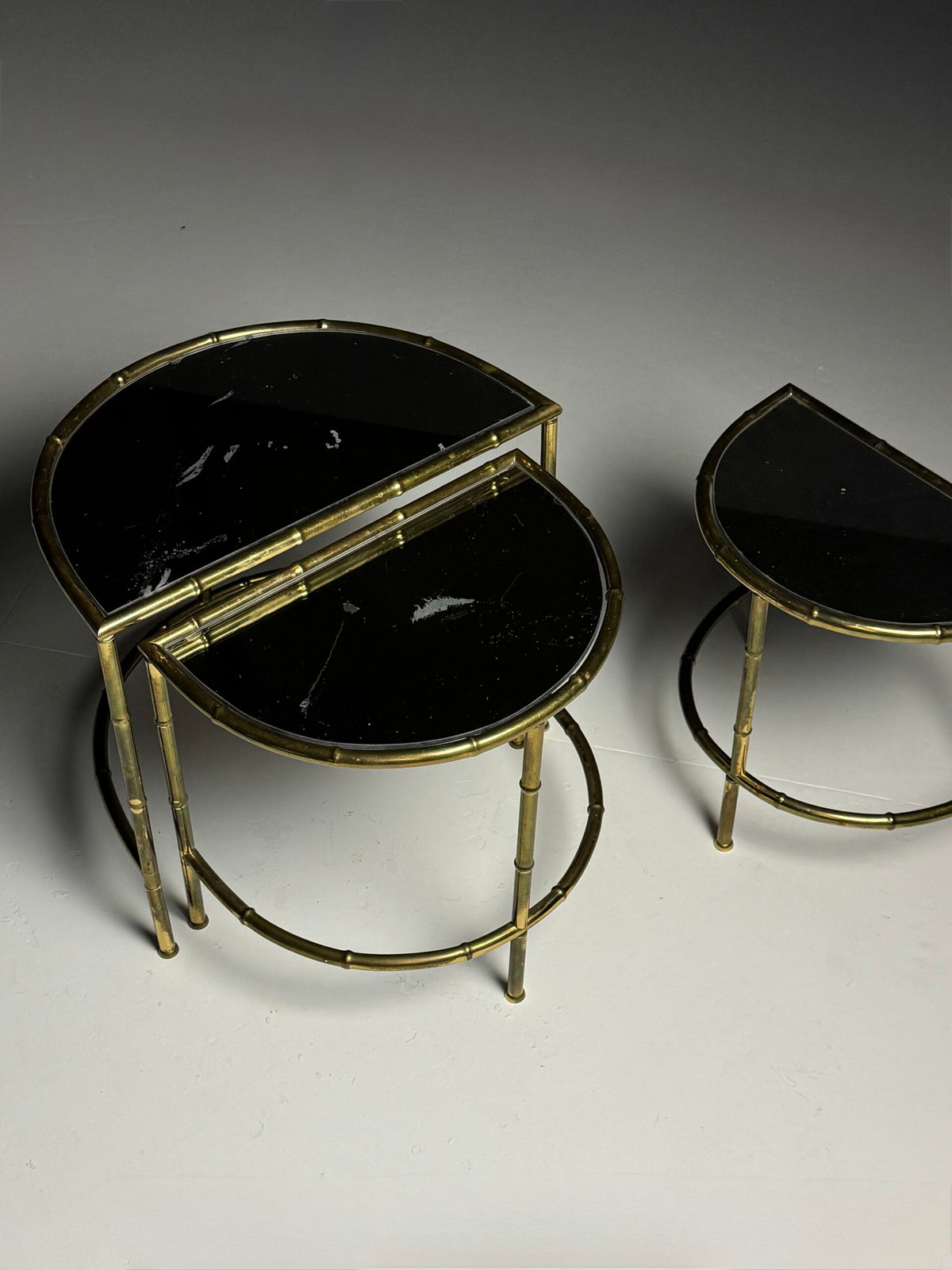 Set of Three Faux Bamboo Nesting Tables, 1960s to 1970s, photo 7
