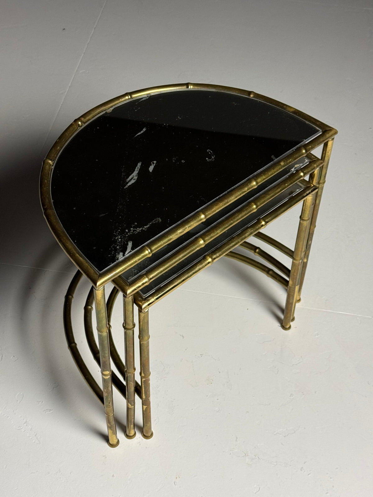 Set of Three Faux Bamboo Nesting Tables, 1960s to 1970s, photo 5