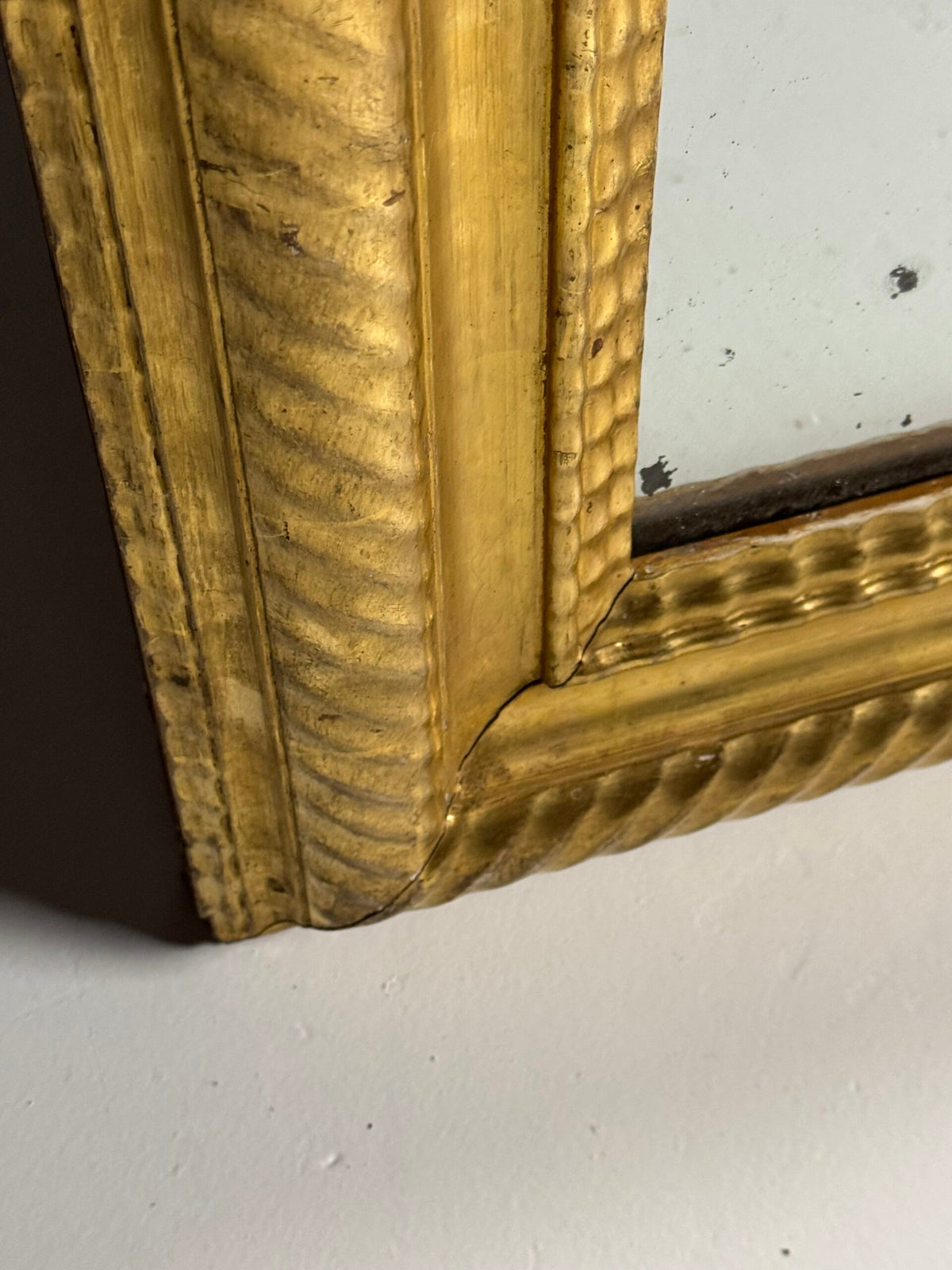 Very Large French Giltwood Ripple Frame Mirror, 187 cm, photo 8