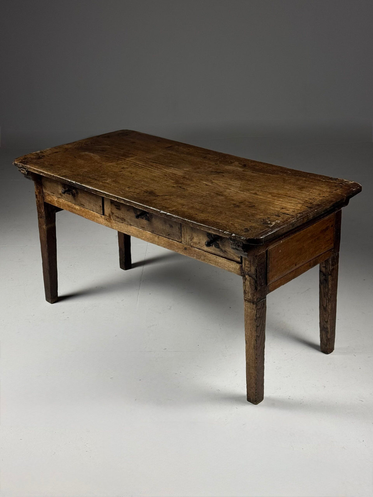 Spanish Walnut Table with Three Drawers, 18th Century, photo 9