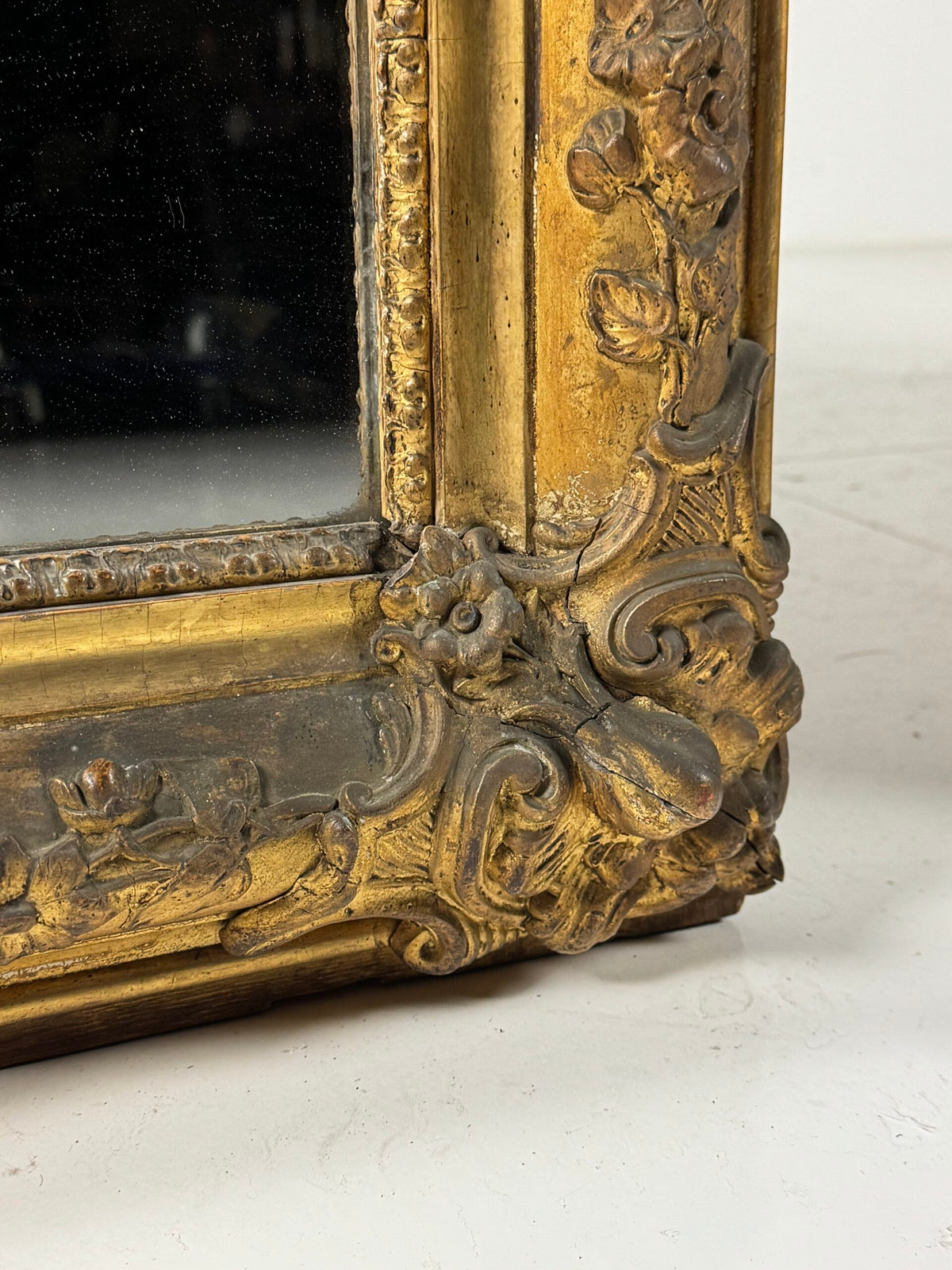 Pair of Large French Giltwood Mantel Mirrors, Mid 19th Century, photo 15