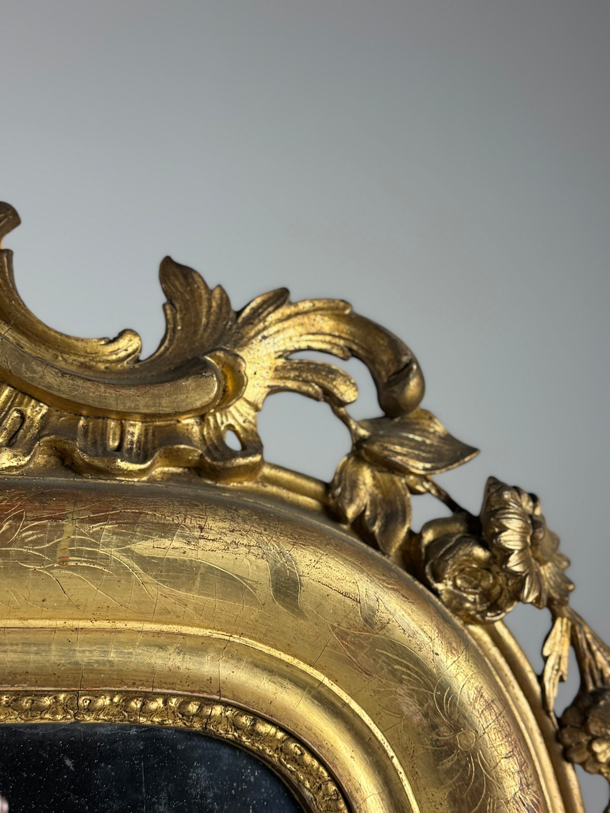 Pair of Large French Giltwood Mantel Mirrors, Mid 19th Century, photo 7
