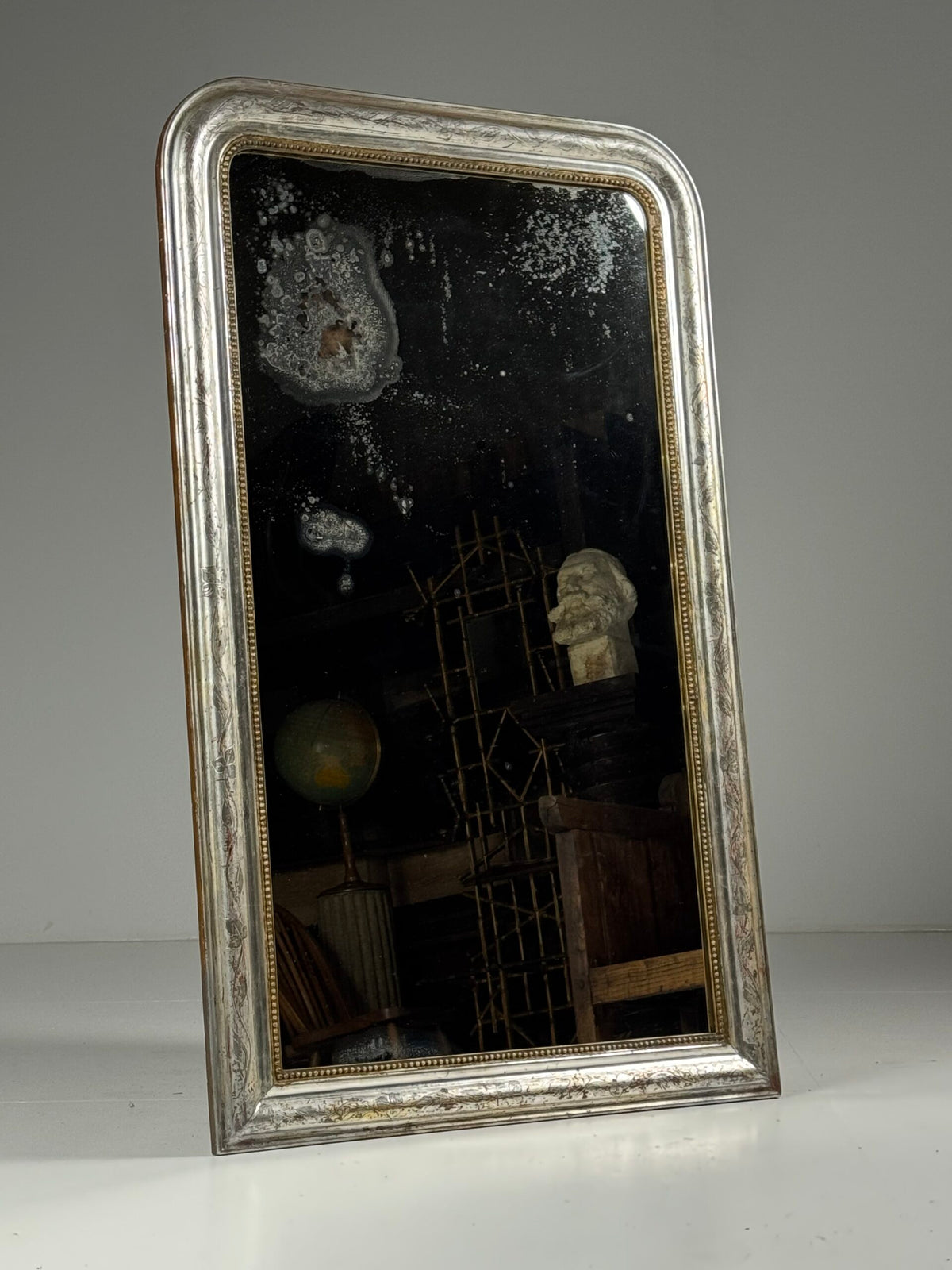 French Louis Philippe Silvered Mirror, 19th Century, photo 1