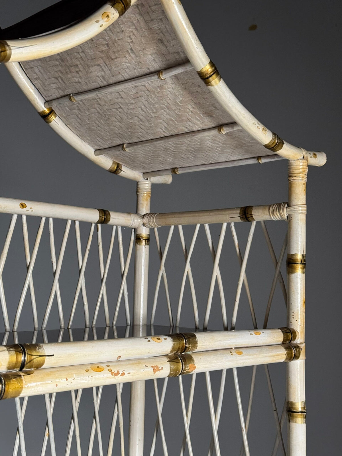 Asian Style White Bamboo Bookcase, England c. 1980, photo 11