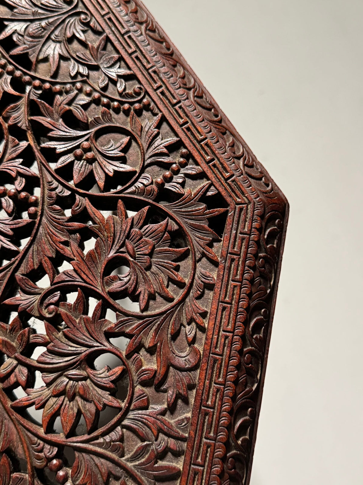 Indian Carved Hardwood Side Table, circa 1900 to 1920, photo 21