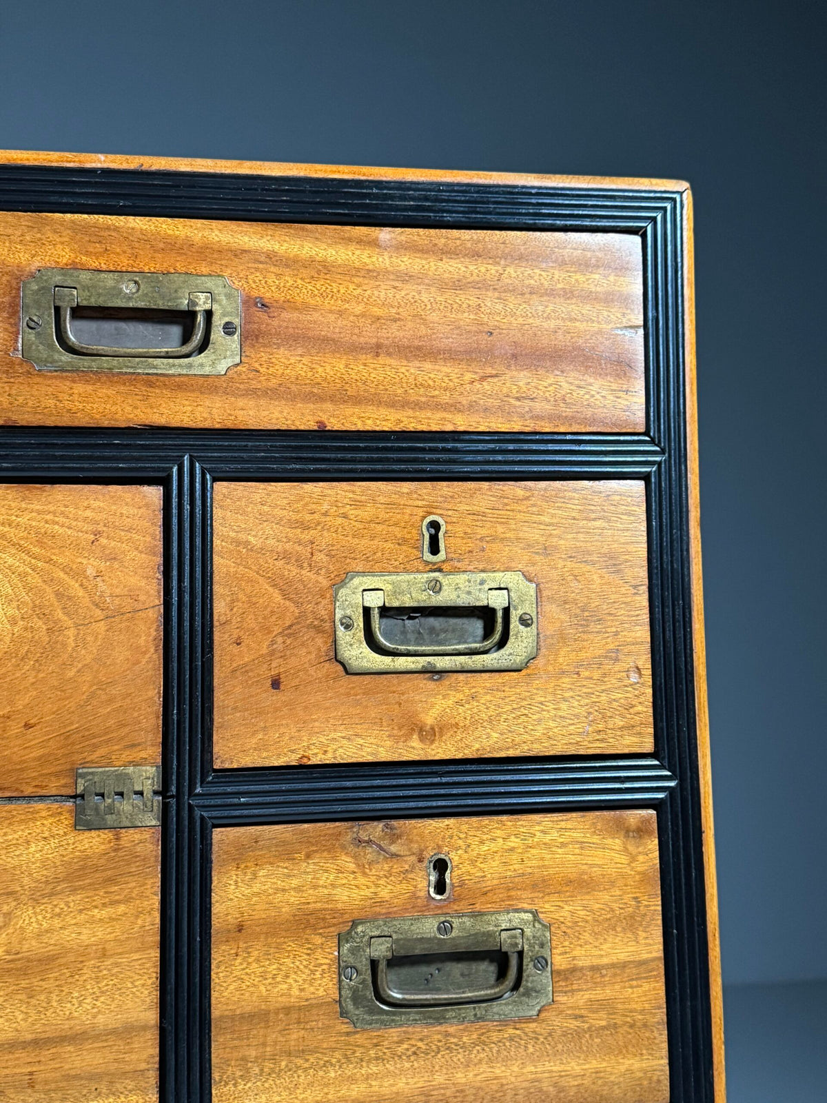 English Military Campaign Chest of Drawers with Fold-Out Desk, 19th Century, photo 8