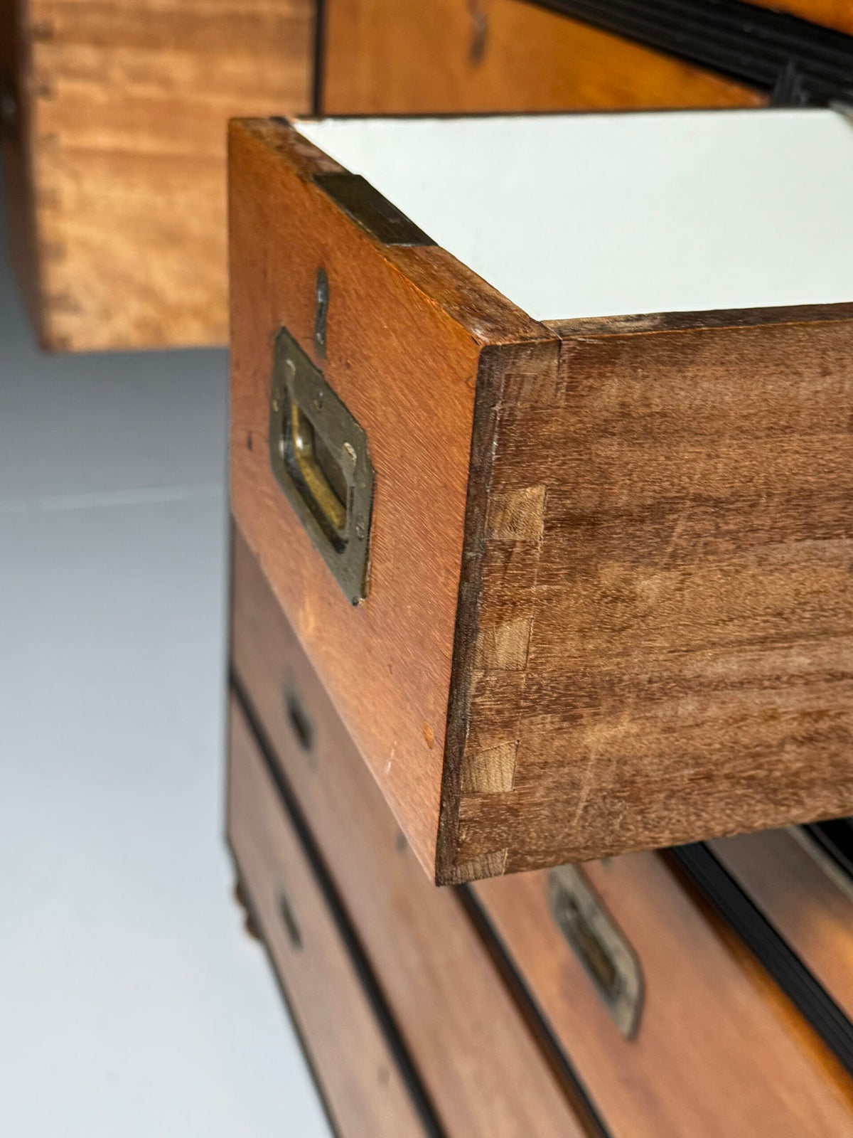 English Military Campaign Chest of Drawers with Fold-Out Desk, 19th Century, photo 12