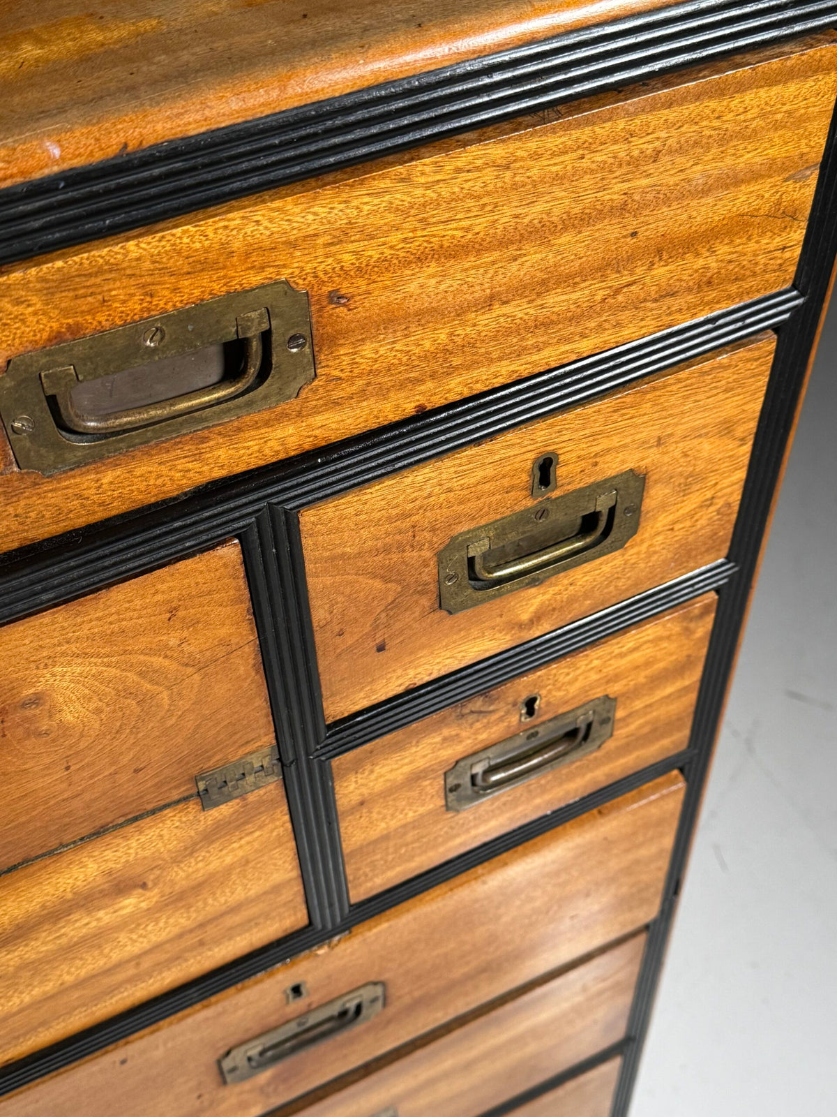 English Military Campaign Chest of Drawers with Fold-Out Desk, 19th Century, photo 23