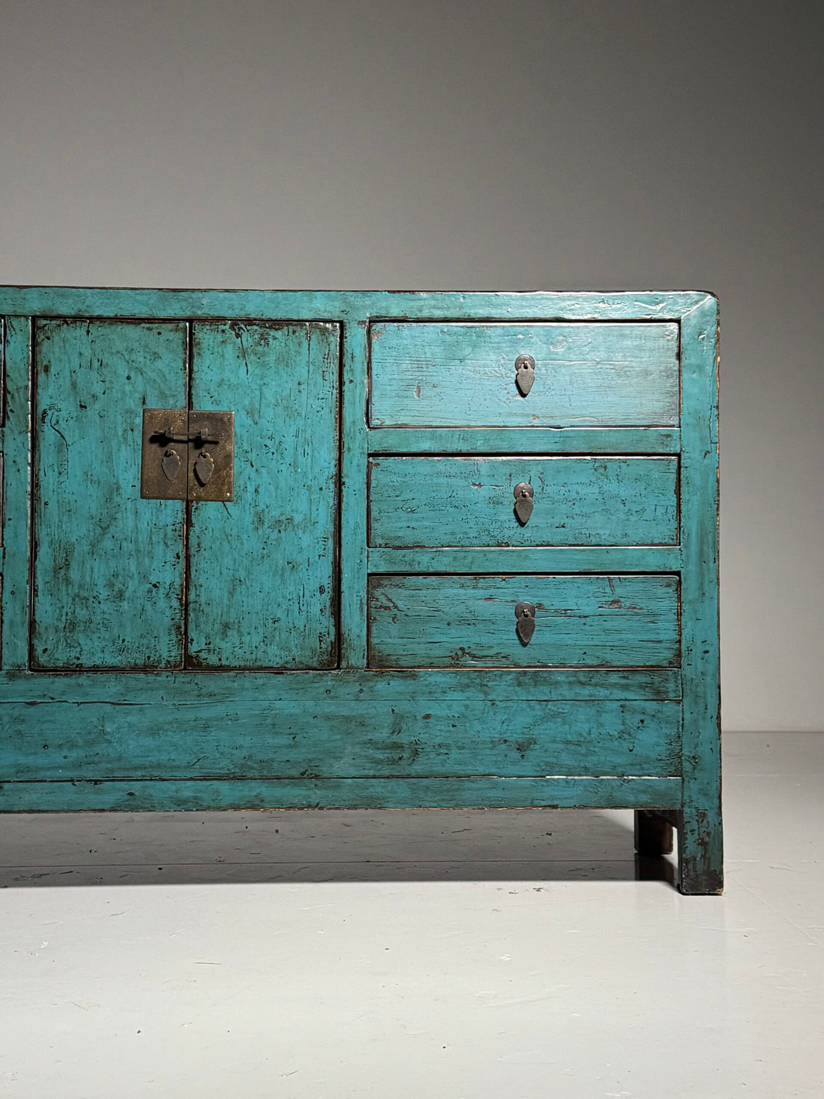 Blue Lacquered Asian Sideboard, Late 20th Century, photo 11