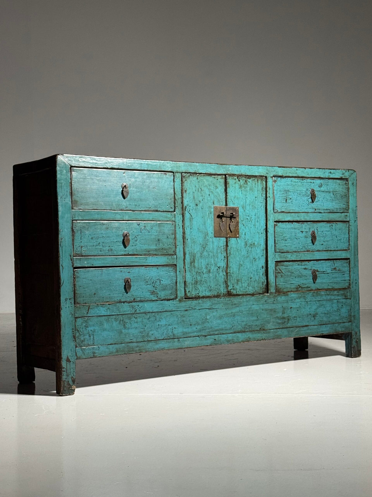 Blue Lacquered Asian Sideboard, Late 20th Century, photo 17