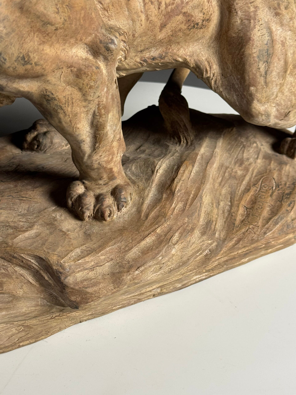 Terracotta Lion Sculpture by Armand Fagotto, photo 4