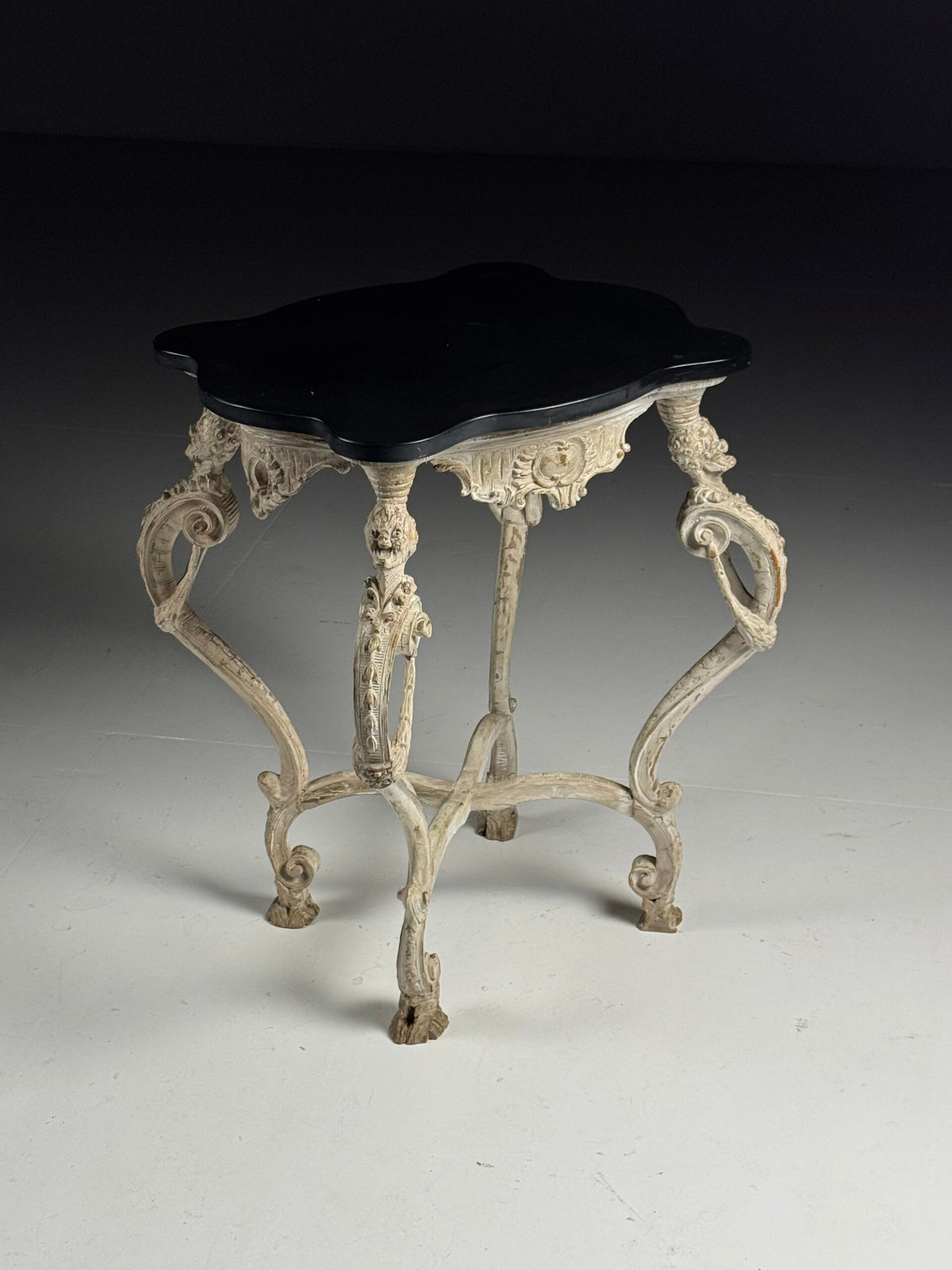 French Carved Side Table with Black Marble Top, Early 19th Century, photo 19
