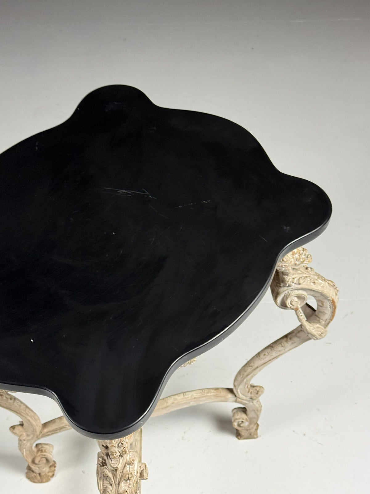 French Carved Side Table with Black Marble Top, Early 19th Century, photo 15