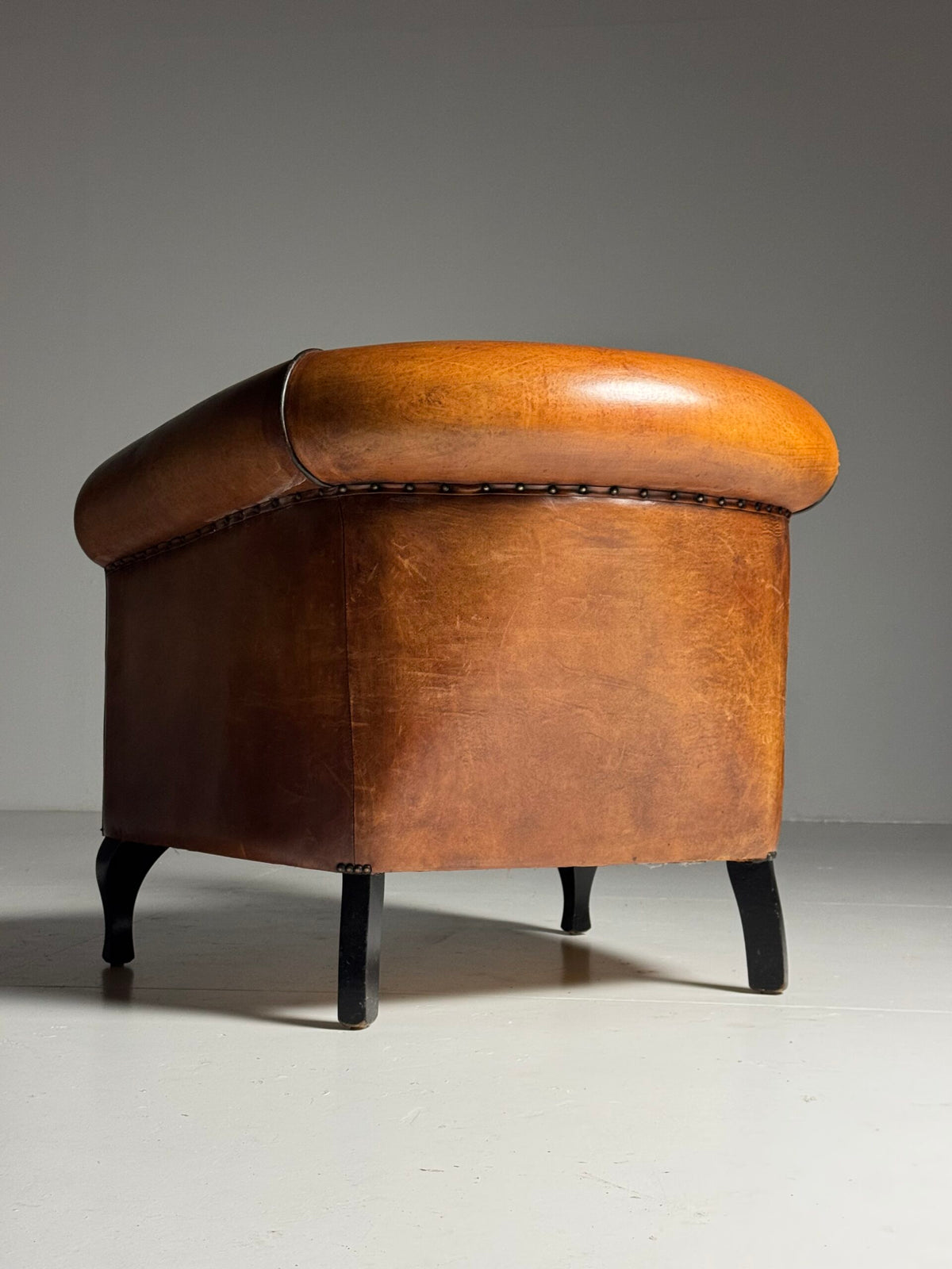 Pair of Sheepskin Leather Club Armchairs, Netherlands, photo 16