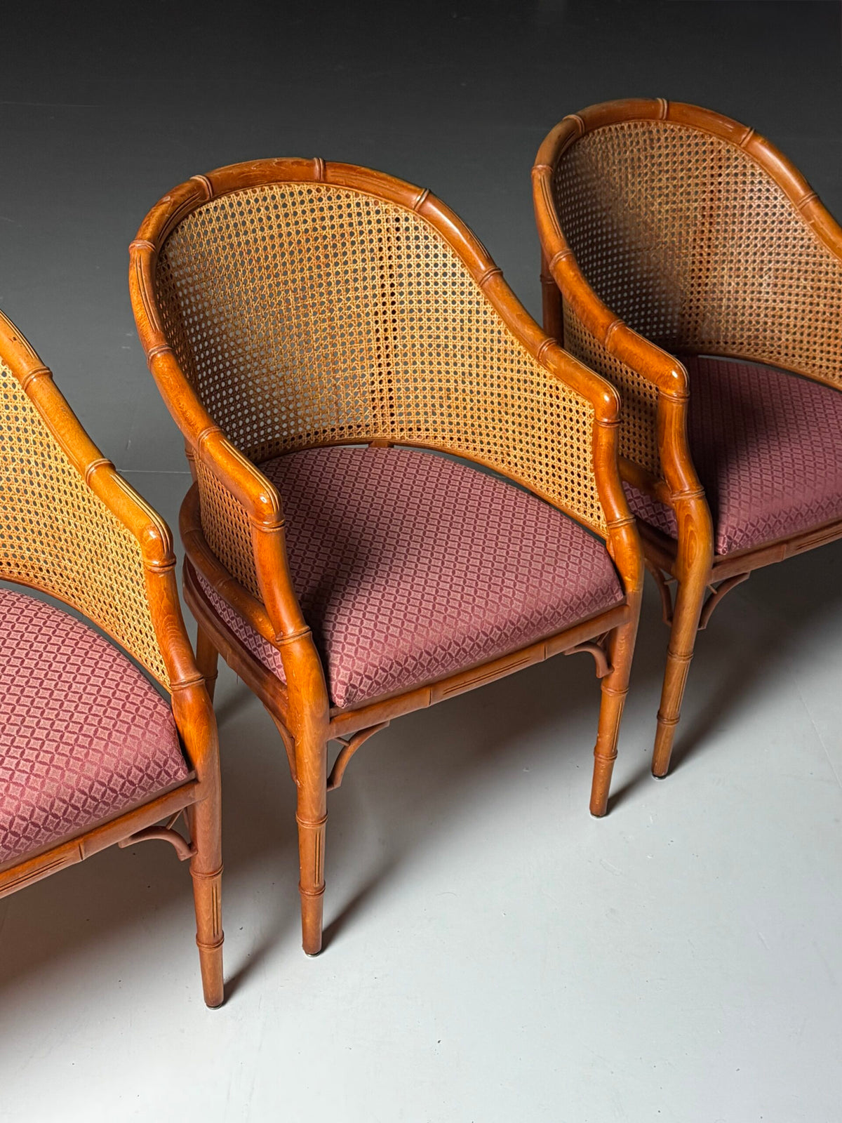 Set of Four Vintage Faux Bamboo Dining Chairs, photo 18