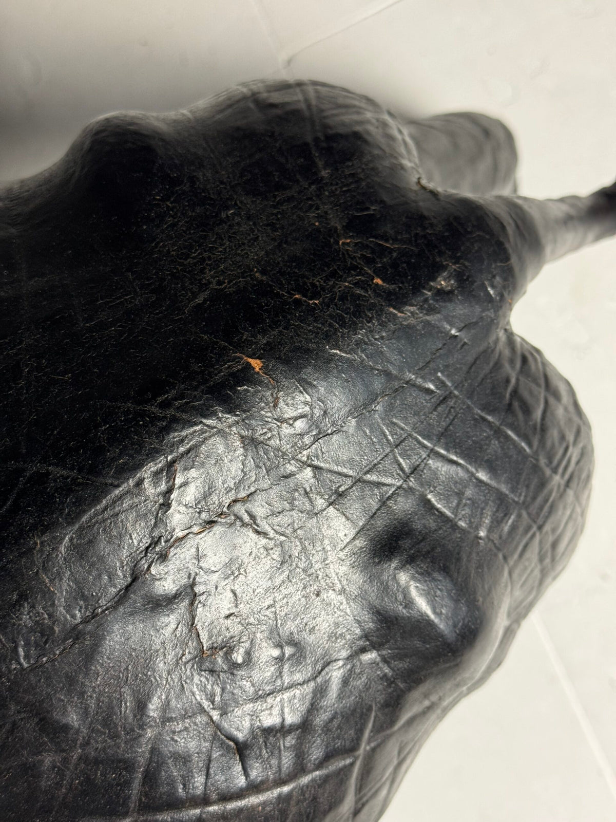 English Leather Covered Elephant Statue, photo 17