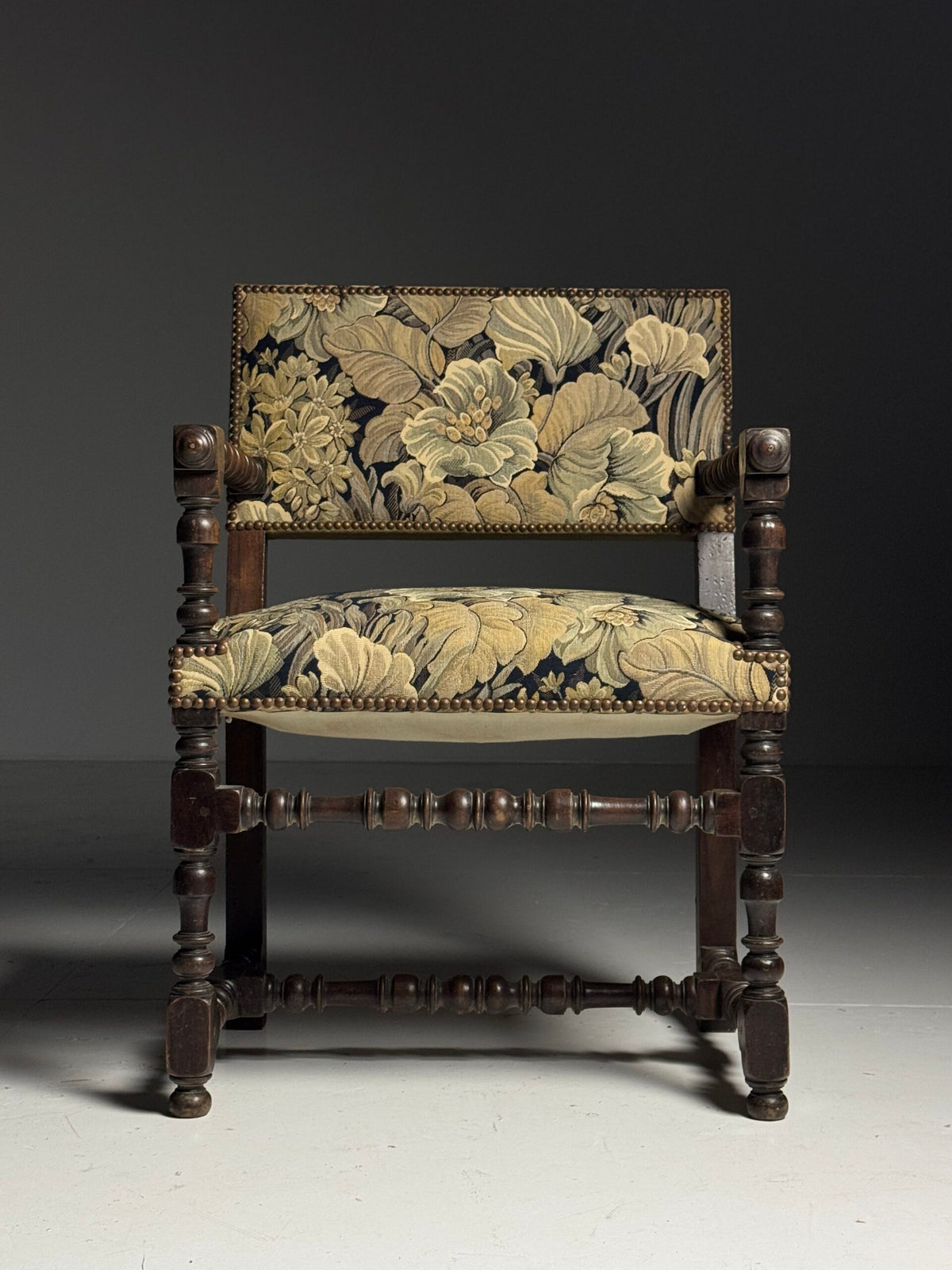 Pair of French Armchairs with Floral Upholstery, c. 1900, photo 19