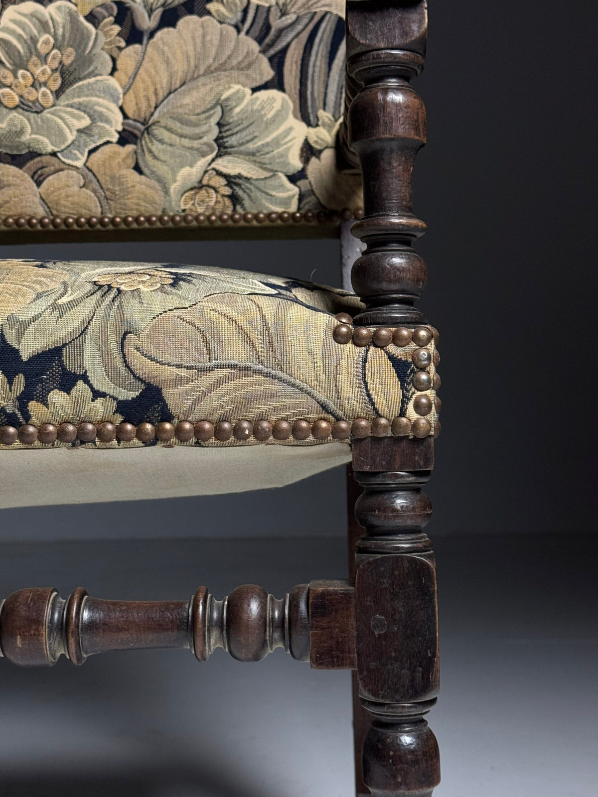 Pair of French Armchairs with Floral Upholstery, c. 1900, photo 15