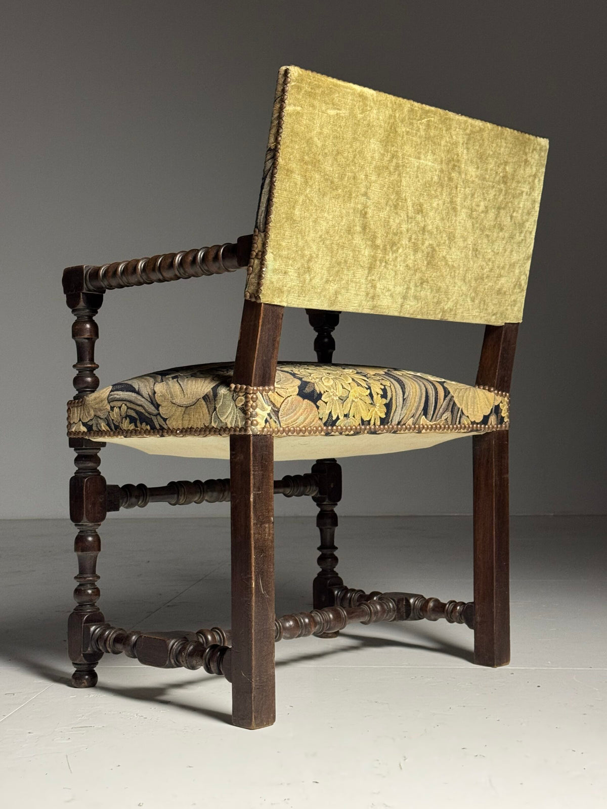 Pair of French Armchairs with Floral Upholstery, c. 1900, photo 12