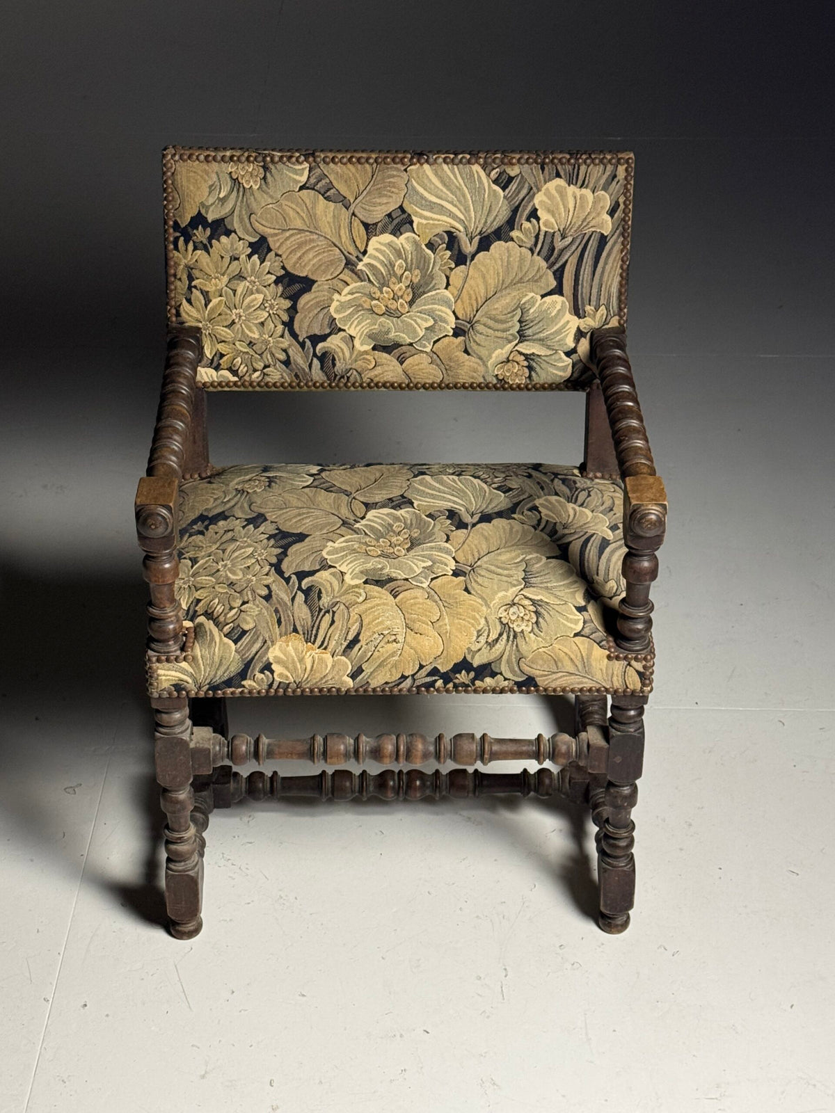 Pair of French Armchairs with Floral Upholstery, c. 1900, photo 11