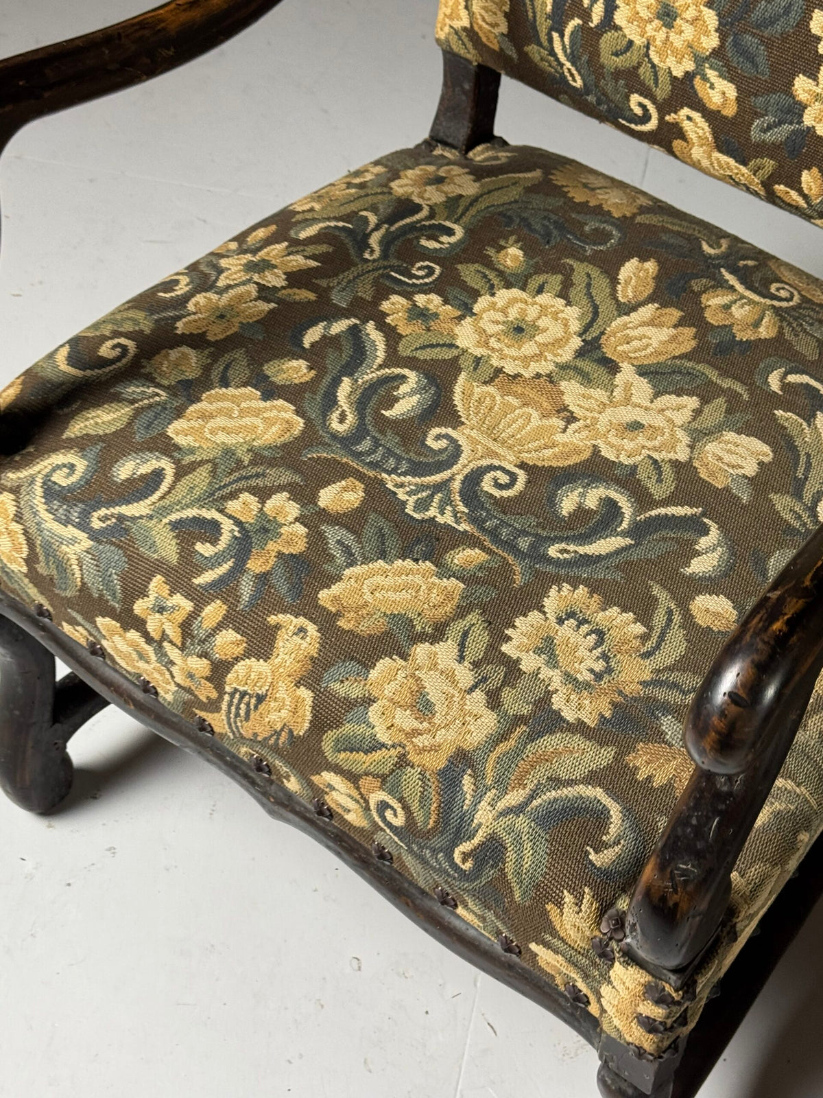 Pair of Large Os de Mouton Armchairs in Tapestry Upholstery, c. 1900, photo 2