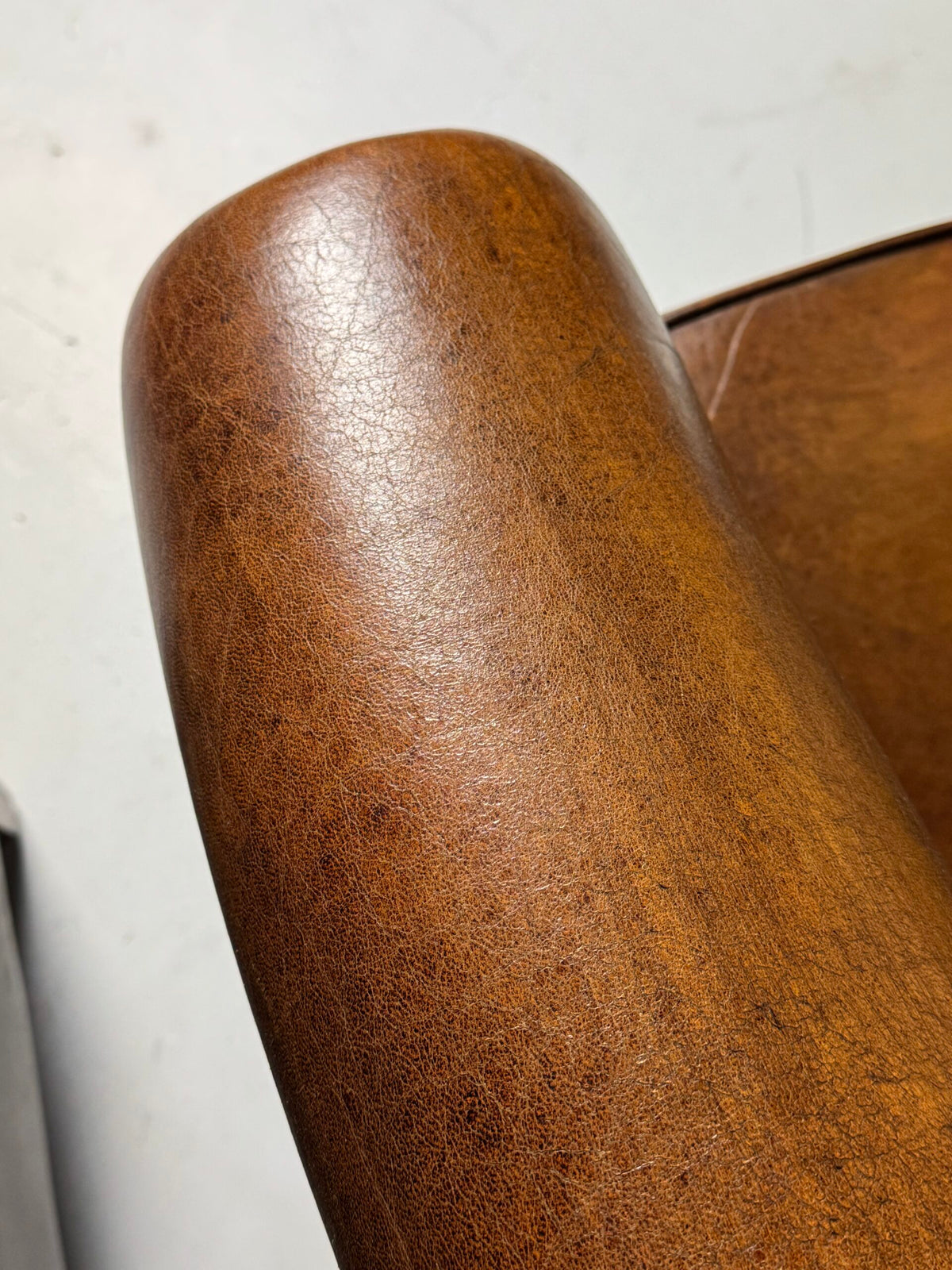 Pair of Dutch Sheepskin Leather Club Armchairs, Late 20th Century, photo 20