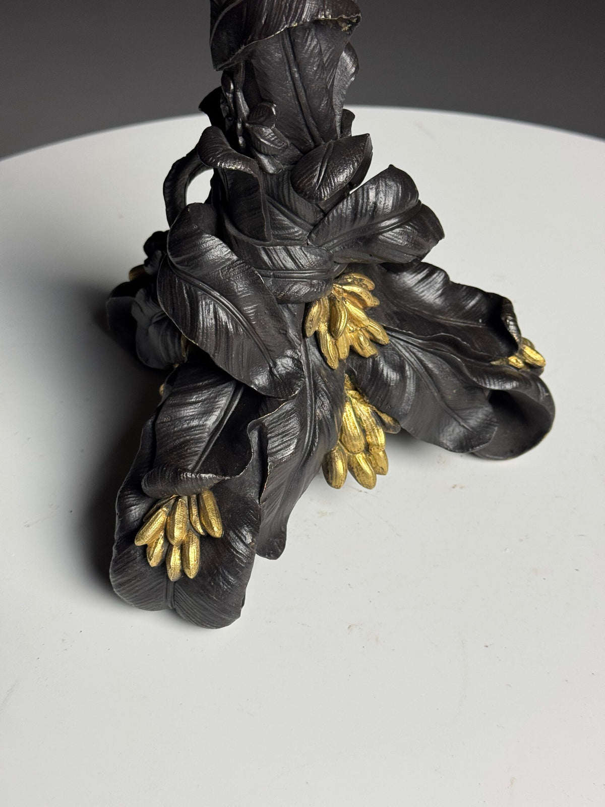 Pair of Gilt Bronze Palm Candlesticks, Early 19th Century, photo 15