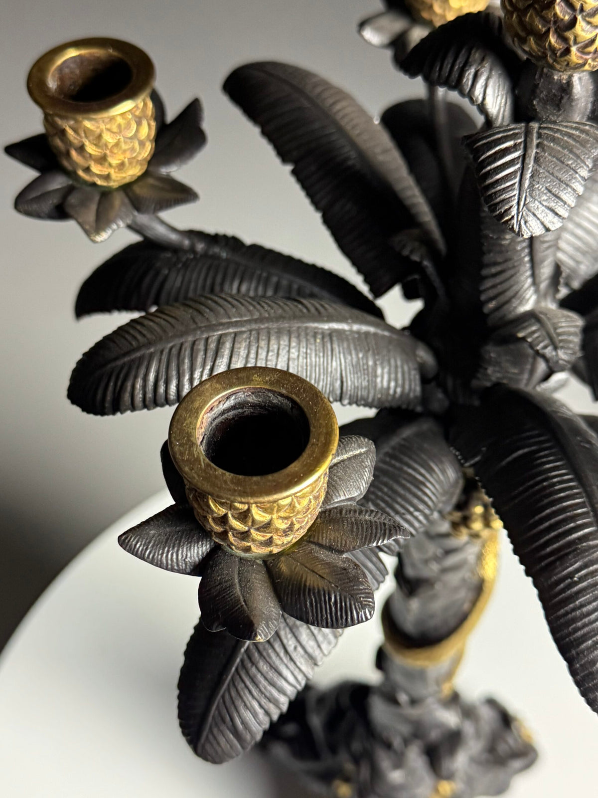 Pair of Gilt Bronze Palm Candlesticks, Early 19th Century, photo 9