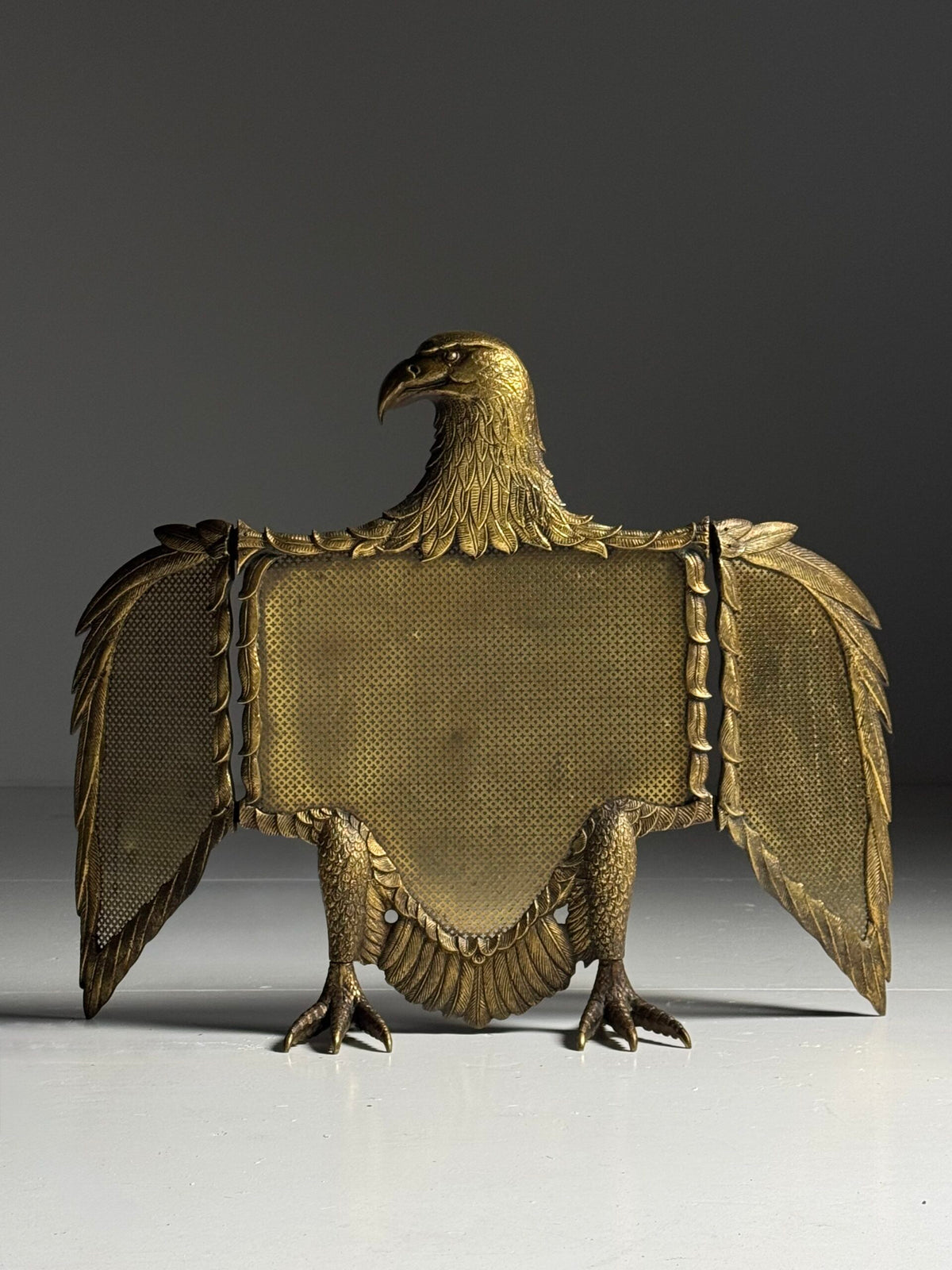 Italian Brass Fire Screen with Adjustable Wings, c. 1960, photo 1