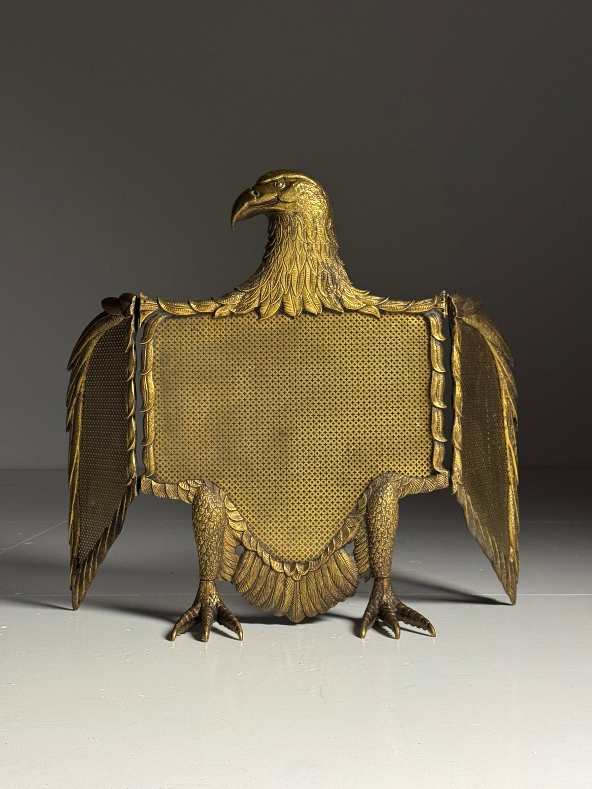 Italian Brass Fire Screen with Adjustable Wings, c. 1960, photo 2