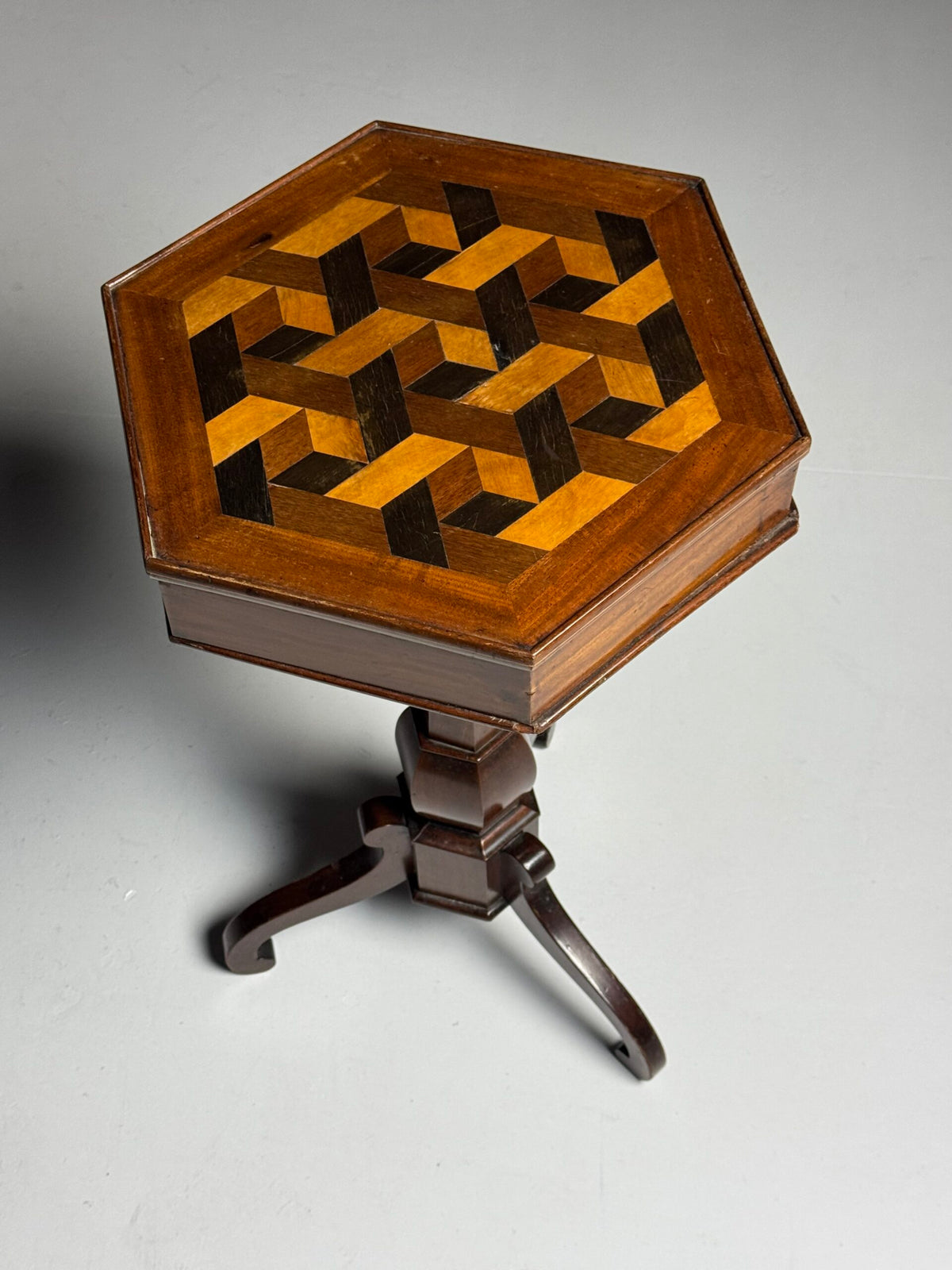 French Marquetry Side Table with Drawer, circa 1900, photo 5