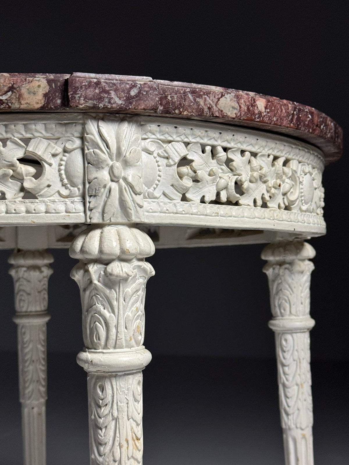 French Gueridon Side Table with Red Marble Top, 19th Century, photo 11