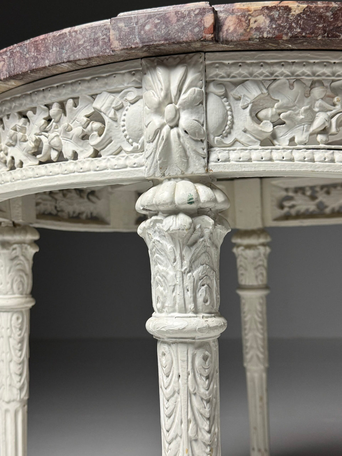 French Gueridon Side Table with Red Marble Top, 19th Century, photo 2