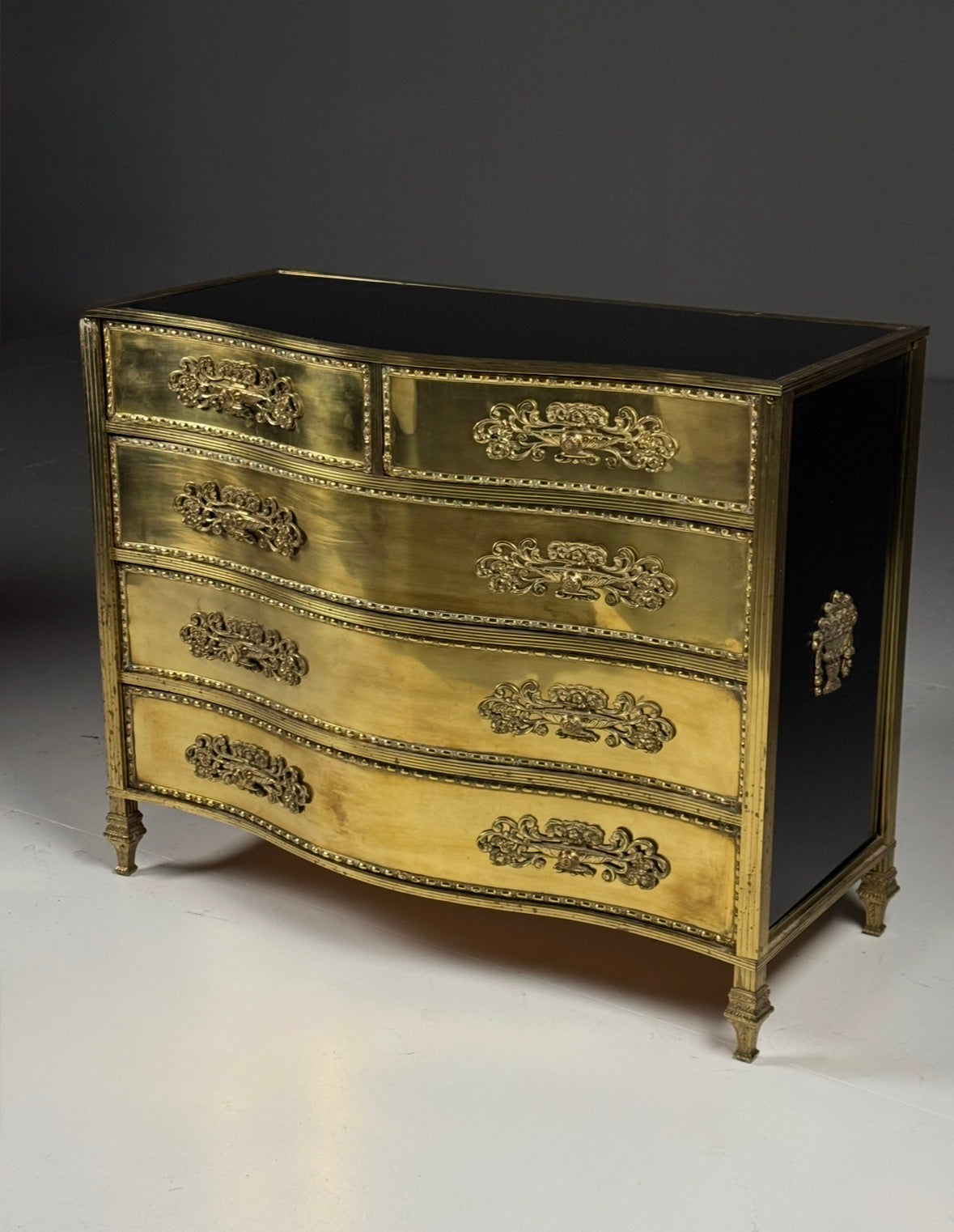 Gold Coloured Mid Century Copper Clad Chest of Drawers, Italy, photo 1