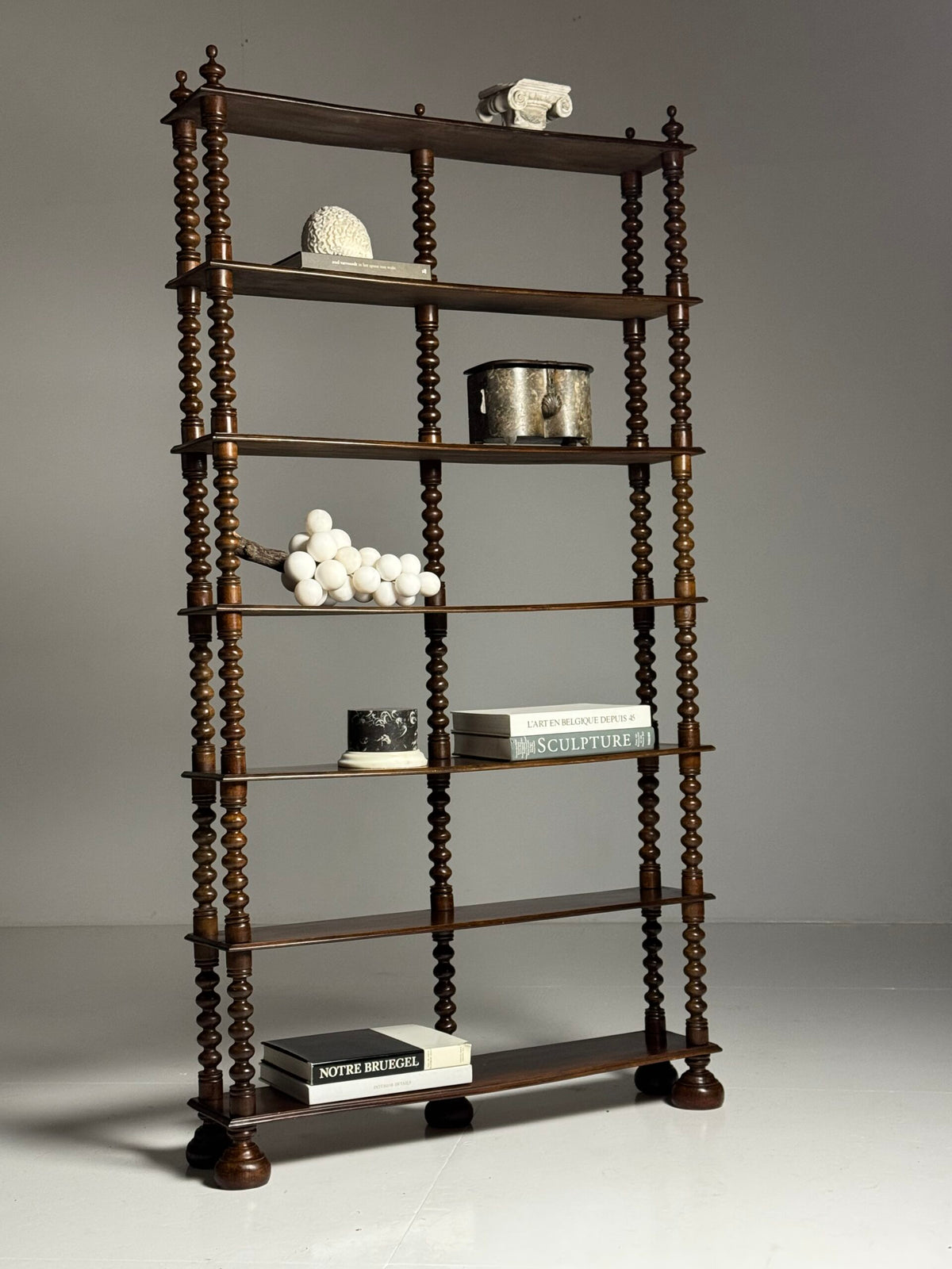 French Bobbin Bookcase in Walnut, Early to Mid 20th Century, photo 7
