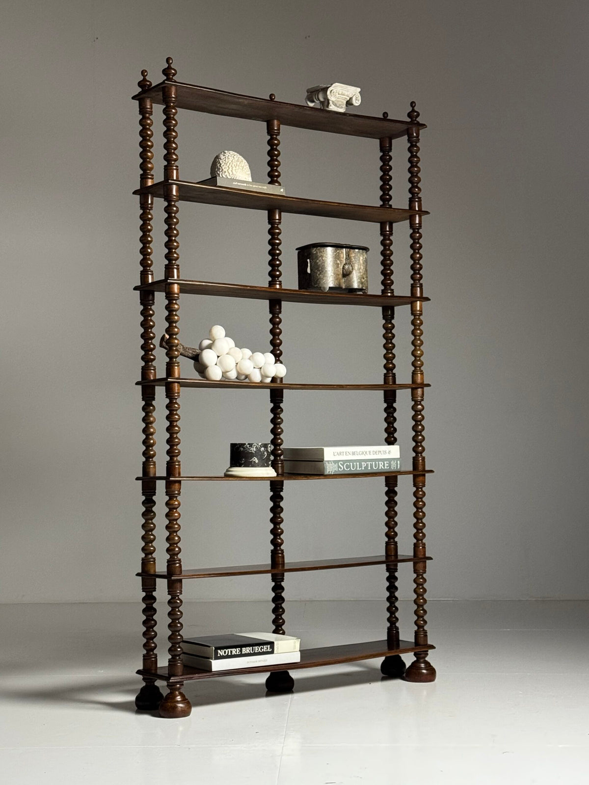French Bobbin Bookcase in Walnut, Early to Mid 20th Century, photo 1
