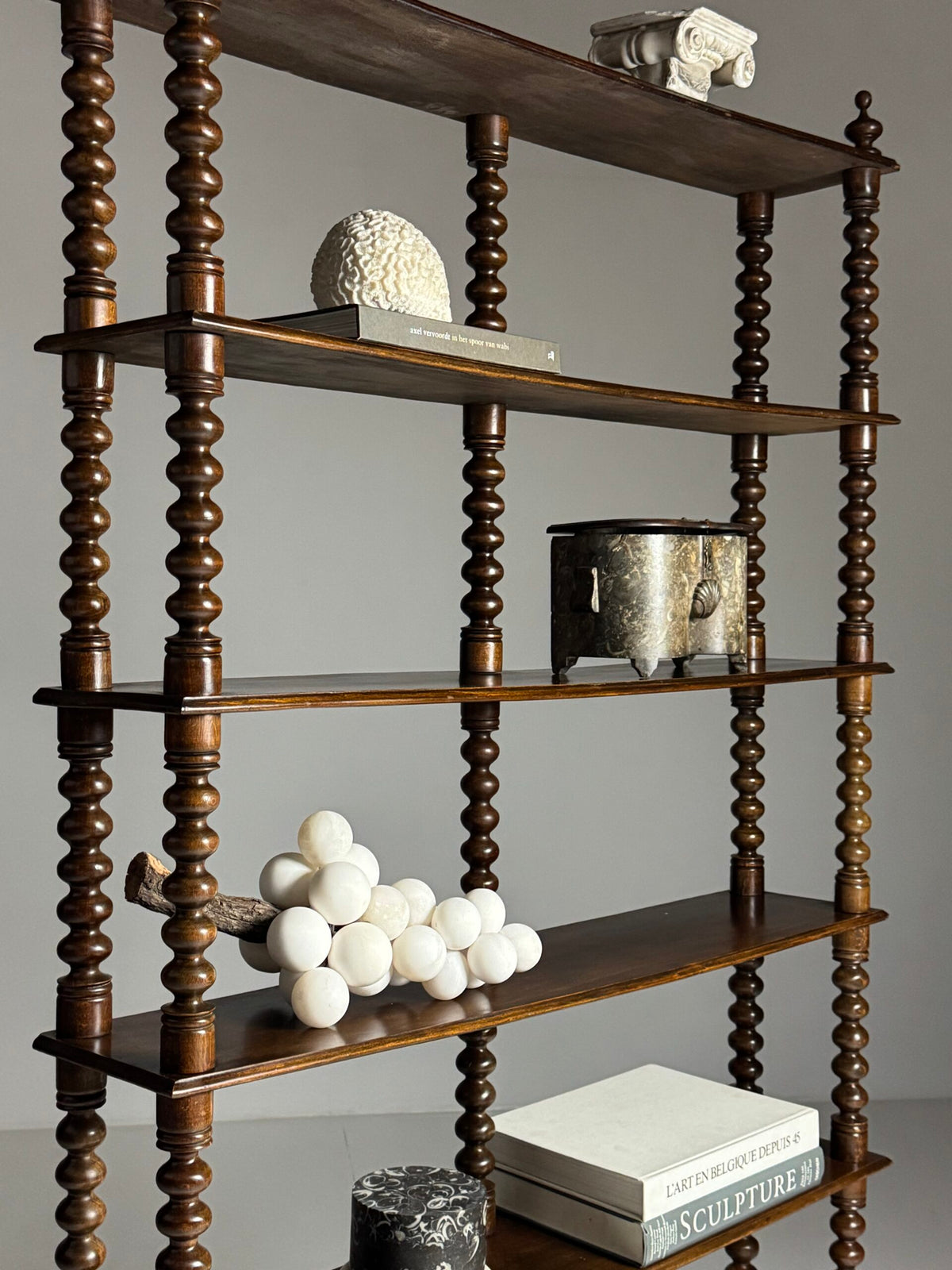 French Bobbin Bookcase in Walnut, Early to Mid 20th Century, photo 5