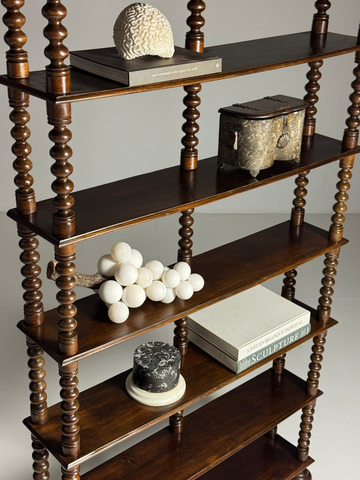French Bobbin Bookcase in Walnut, Early to Mid 20th Century, photo 3