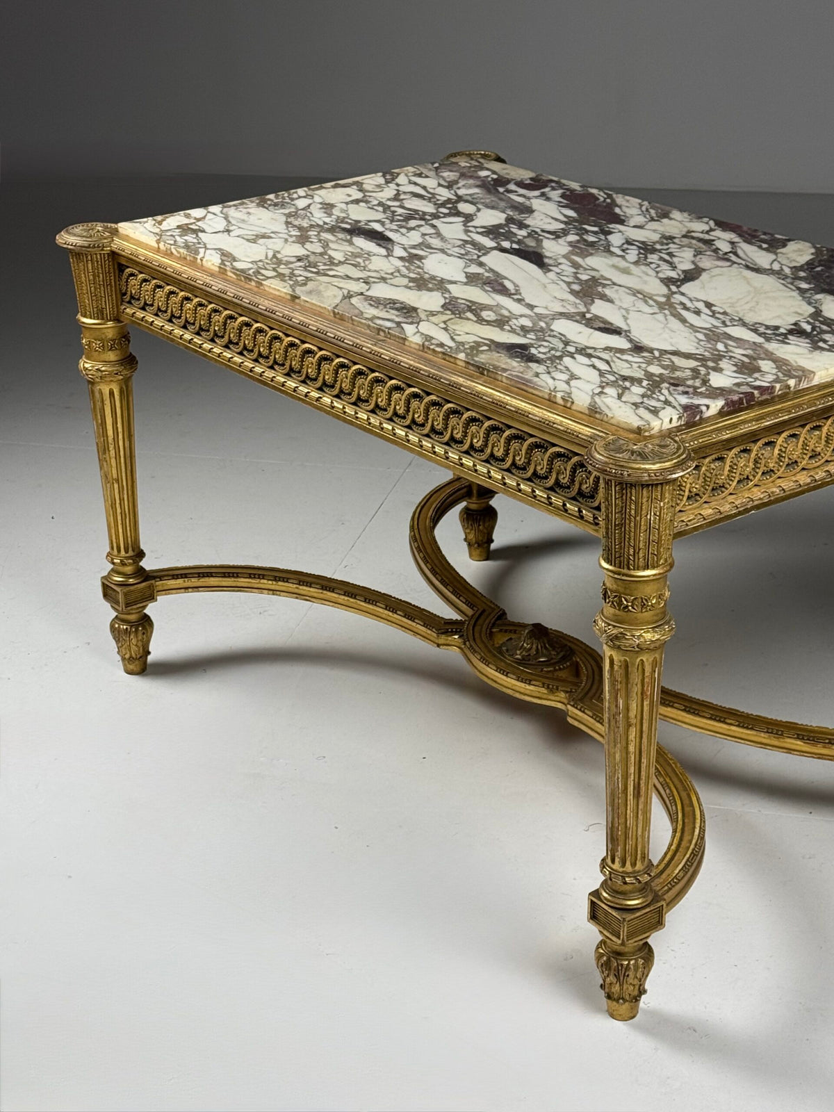 Louis XVI Style Center Table with Breccia Medicea Marble Top, photo 32