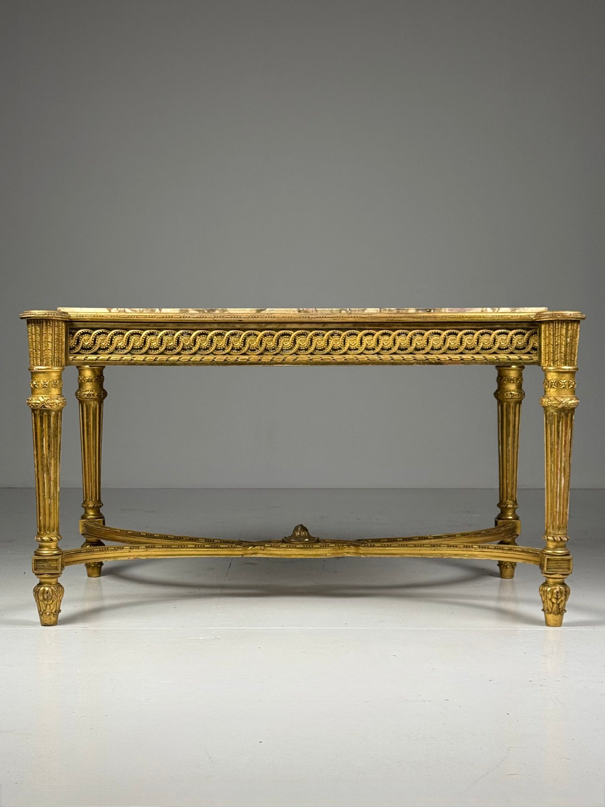 Louis XVI Style Center Table with Breccia Medicea Marble Top, photo 8