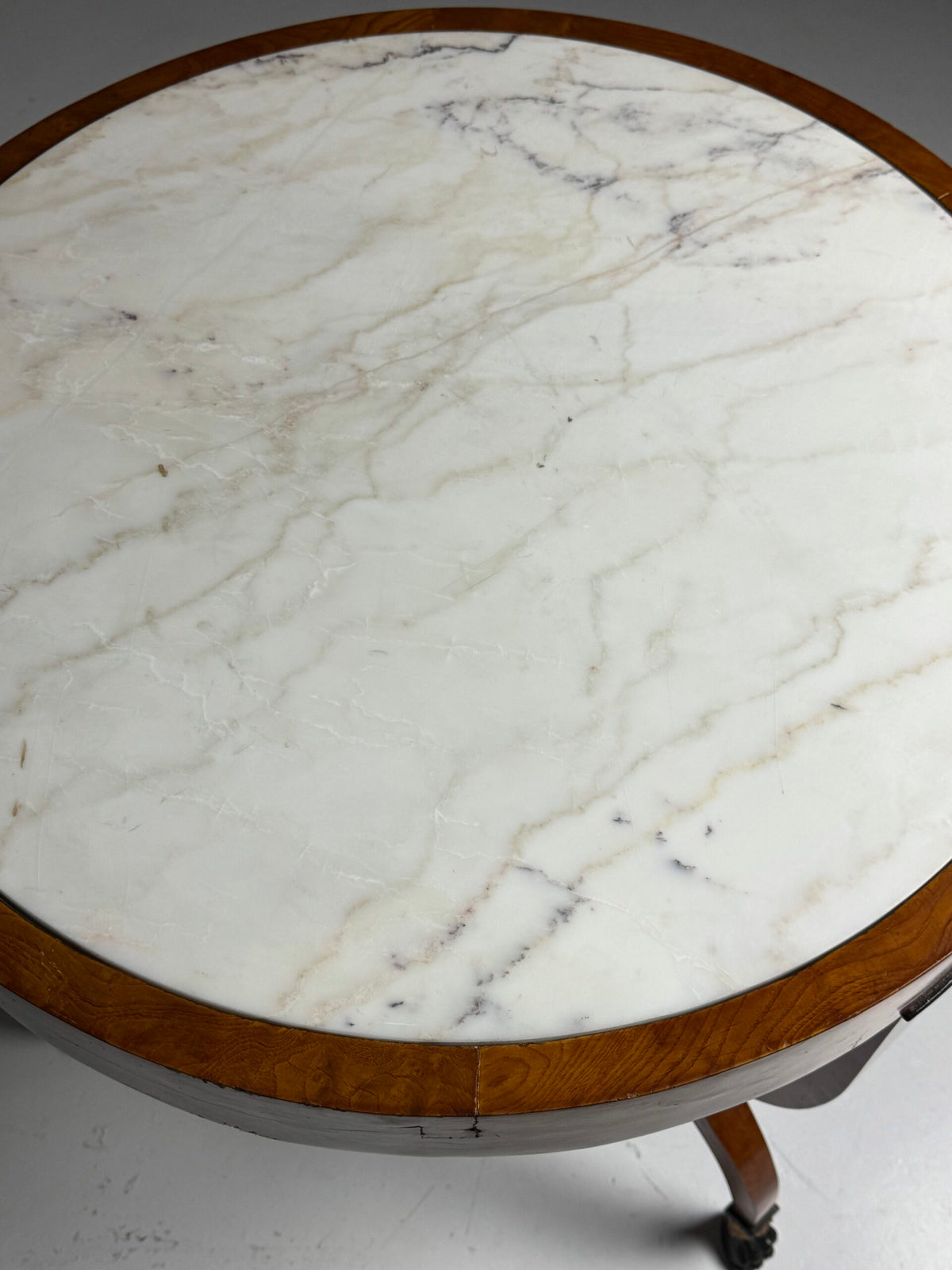 Pair of Empire Style Gueridon Tables with Carrara Marble Tops, photo 12