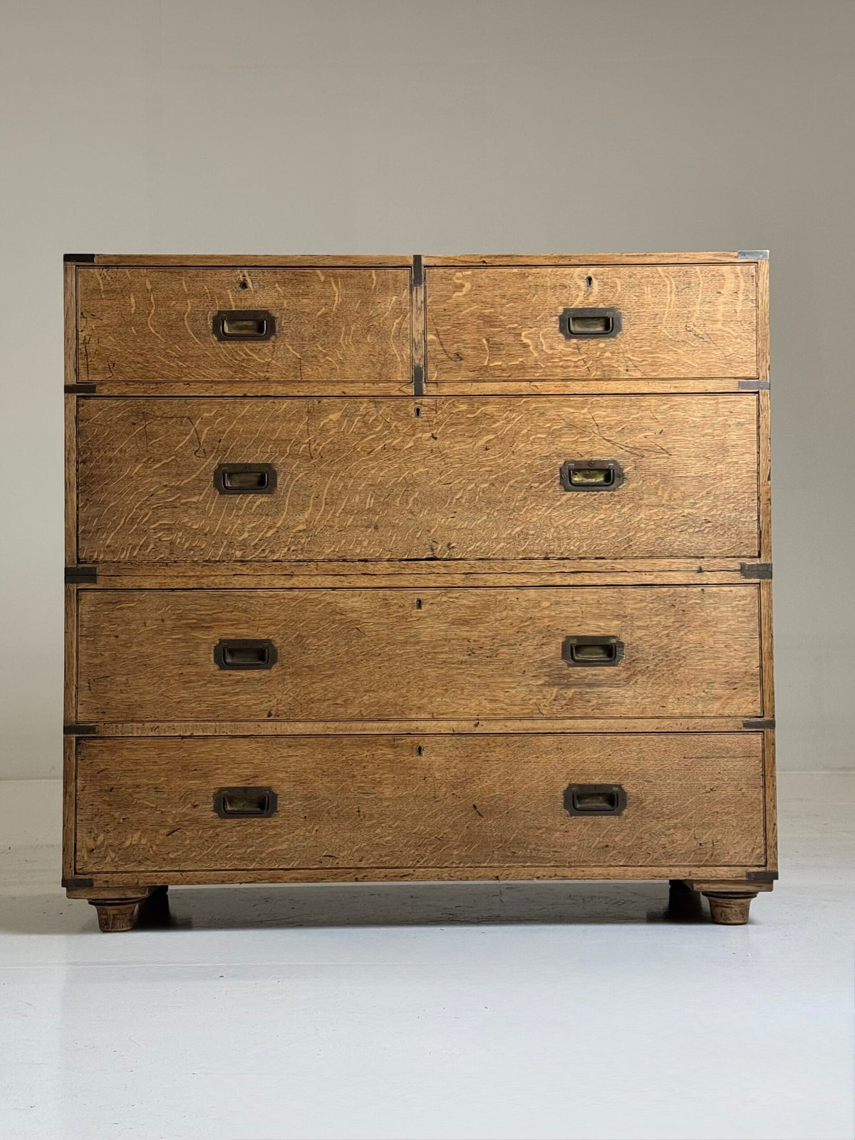 Oak Campaign Chest of Drawers, 19th Century, photo 32