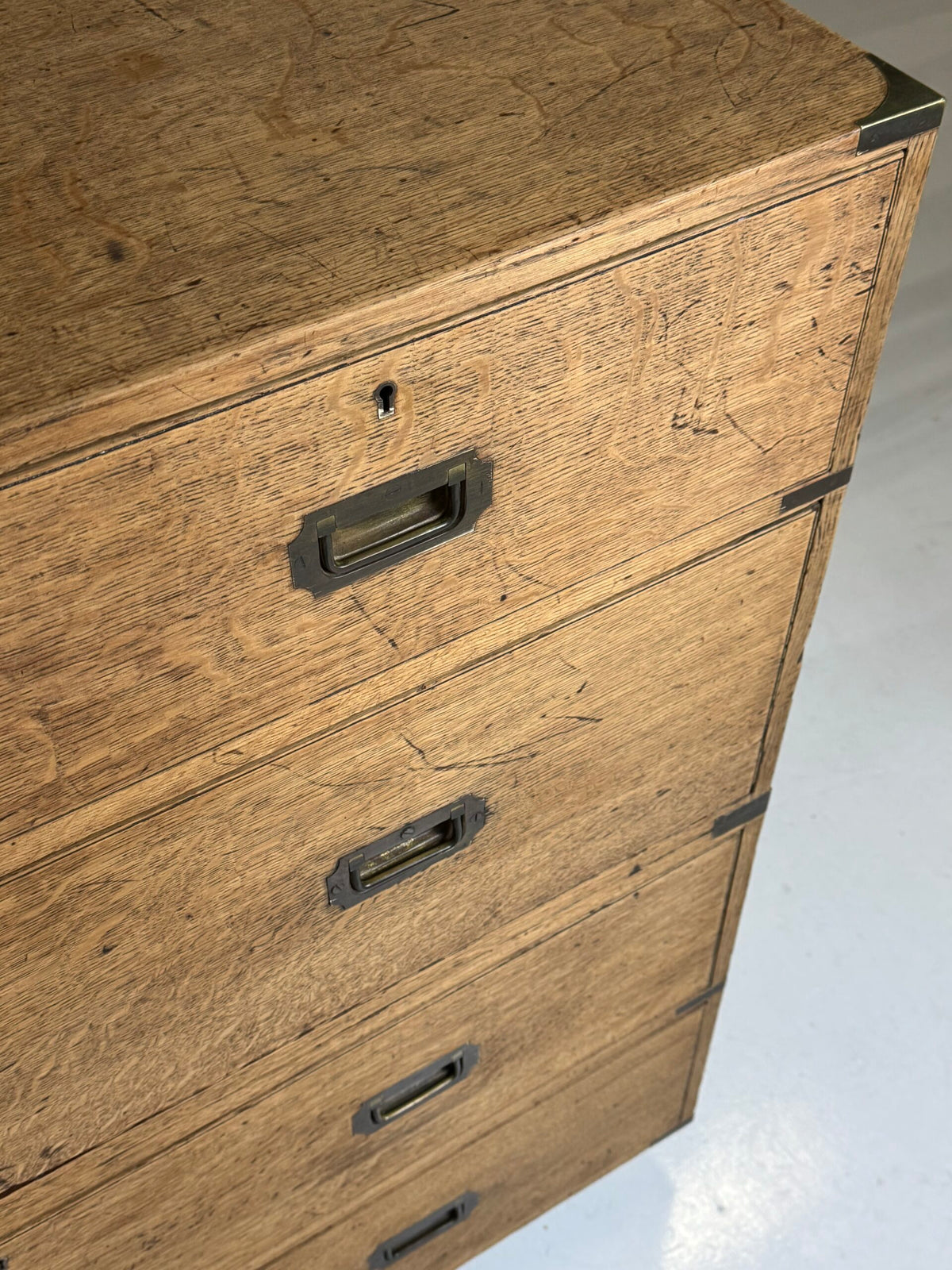 Oak Campaign Chest of Drawers, 19th Century, photo 30