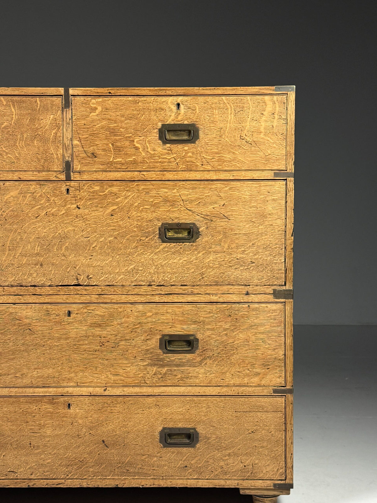 Oak Campaign Chest of Drawers, 19th Century, photo 24