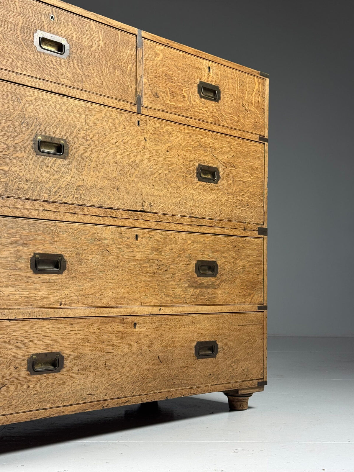 Oak Campaign Chest of Drawers, 19th Century, photo 12