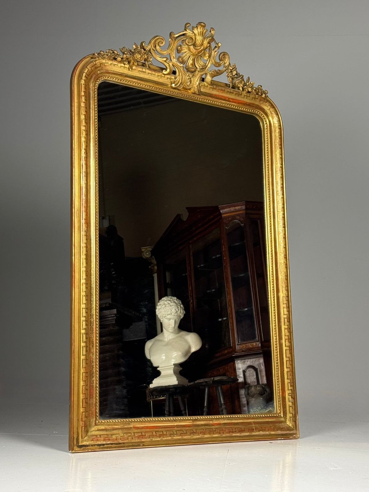 Louis Philippe Giltwood Mirror with Meander Frieze, 19th Century, photo 1