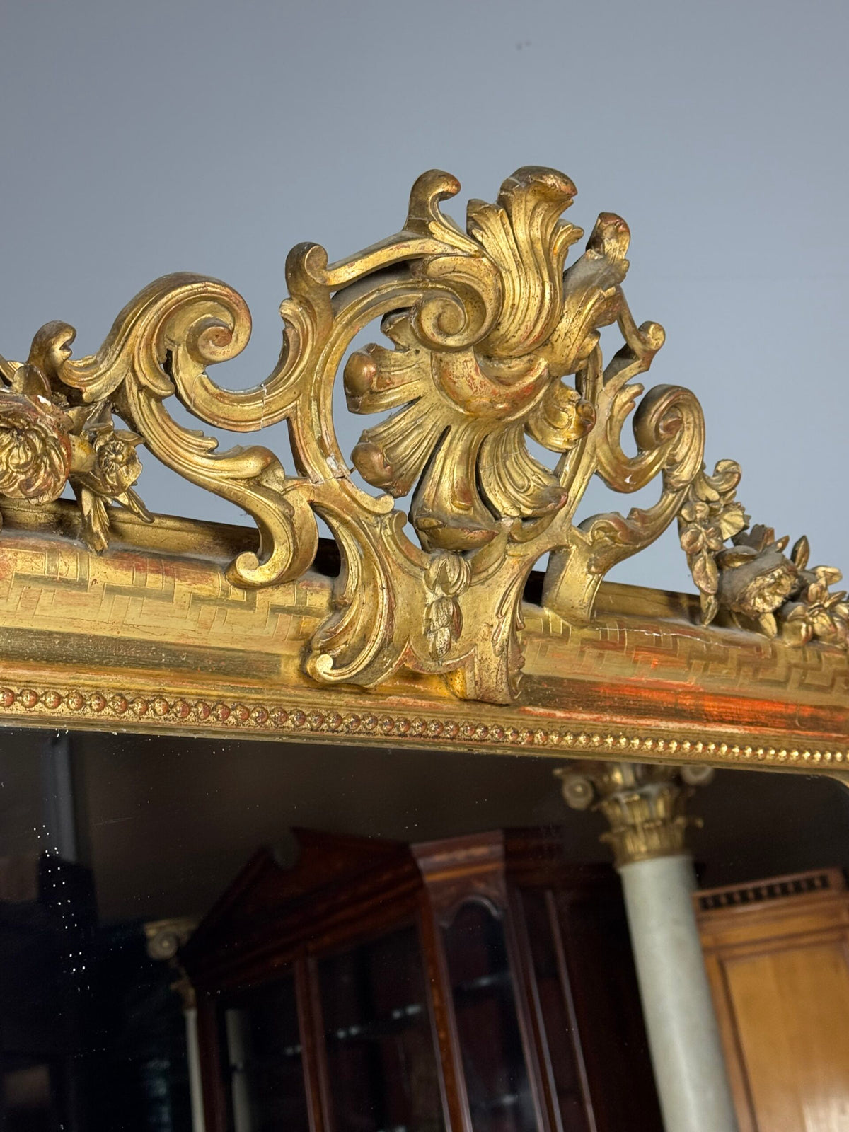 Louis Philippe Giltwood Mirror with Meander Frieze, 19th Century, photo 9