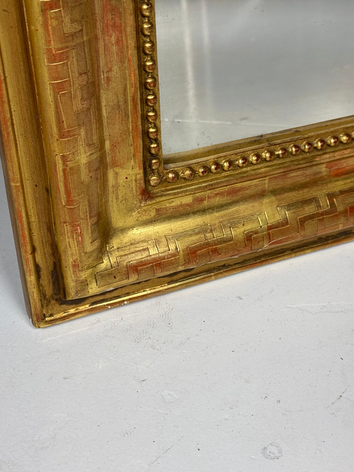 Louis Philippe Giltwood Mirror with Meander Frieze, 19th Century, photo 10