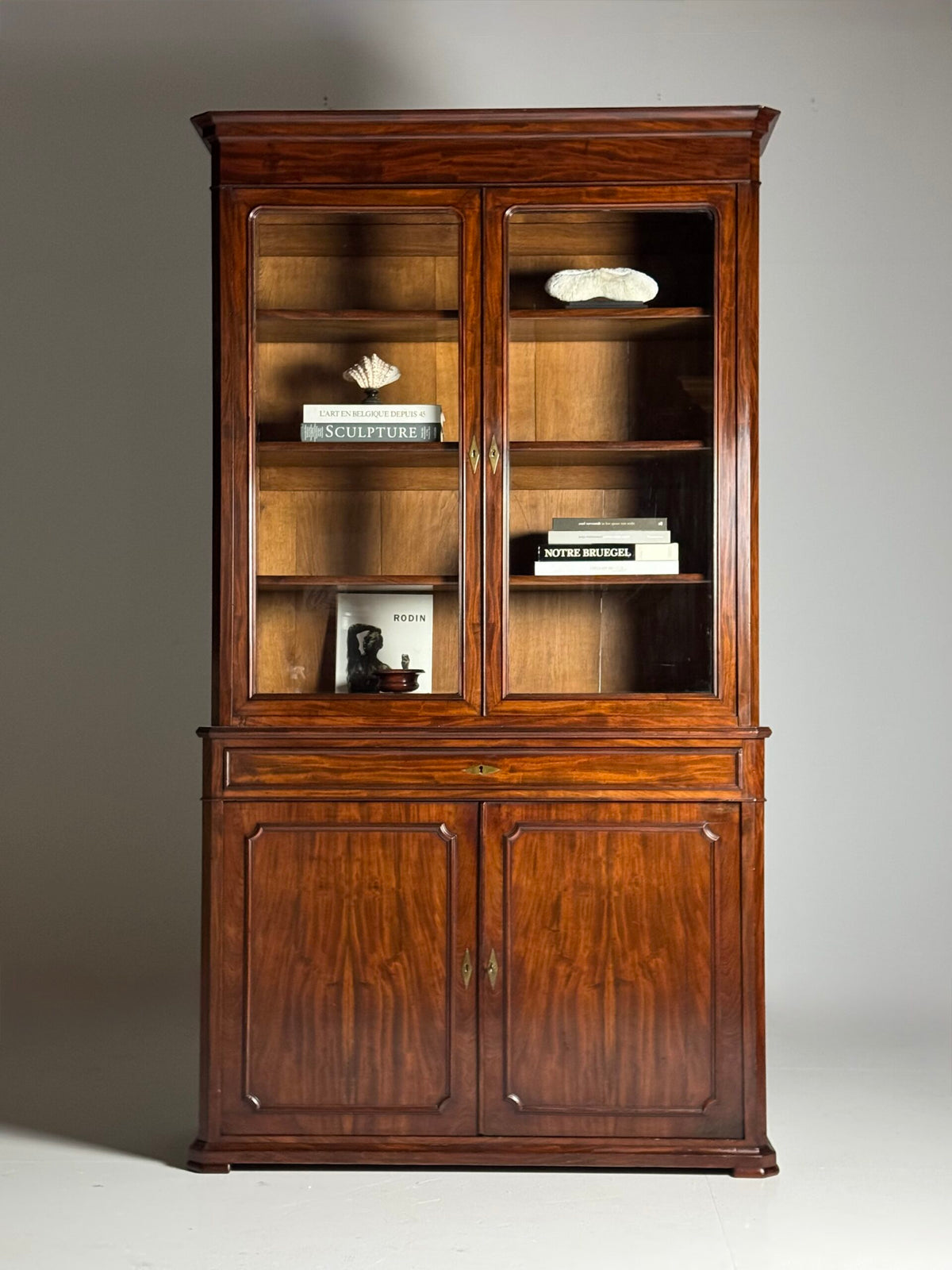 Louis Philippe Mahogany Bookcase, Belgian or French, 19th Century, photo 1
